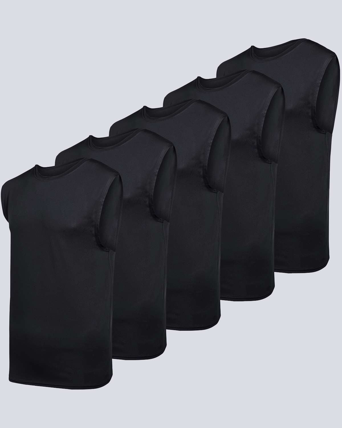 5 Pack: Mens Dry-Fit Active Tech Tank Top