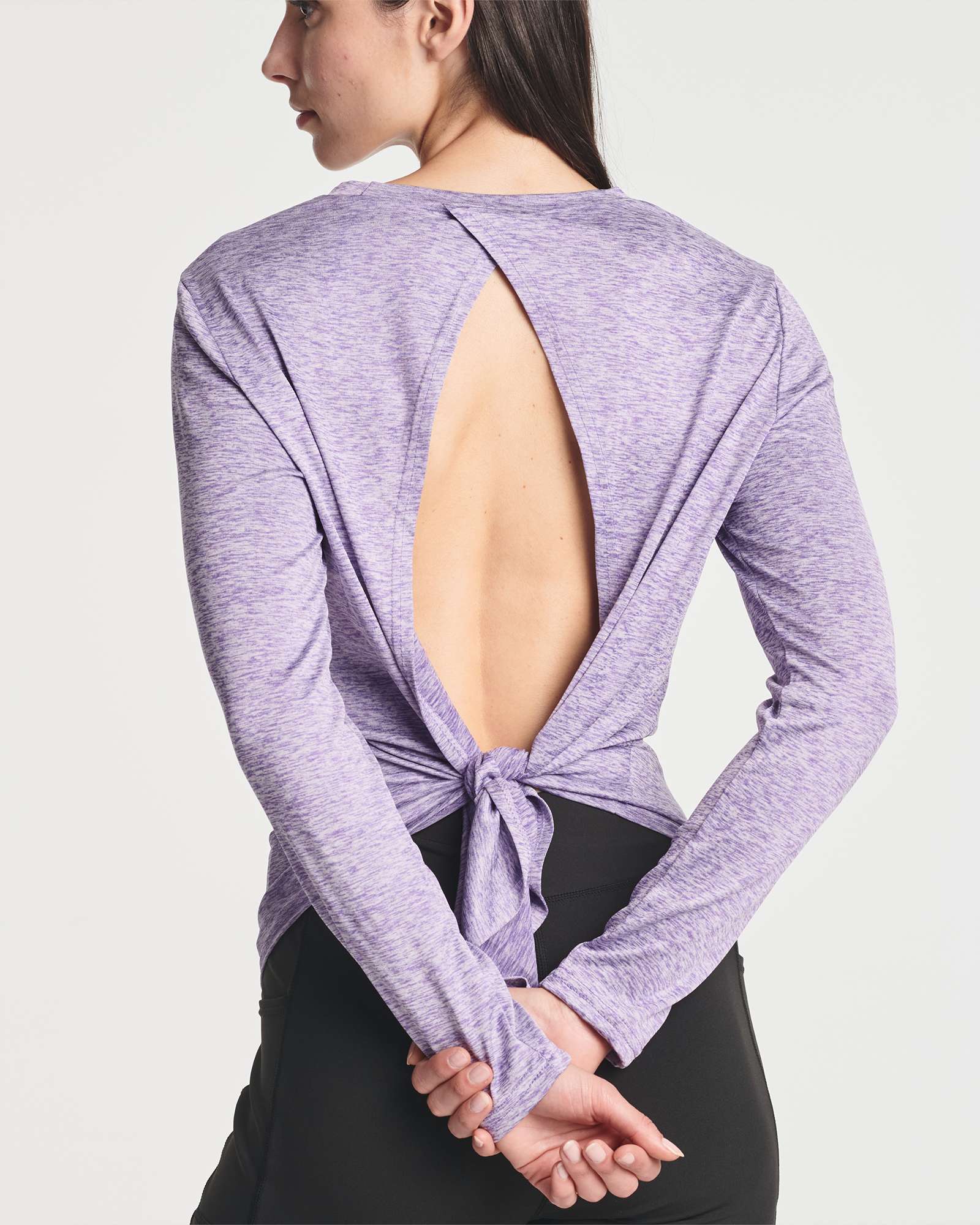 4 Pack: Women's Long-Sleeve Tie Back T-Shirt (Available in Plus Size)