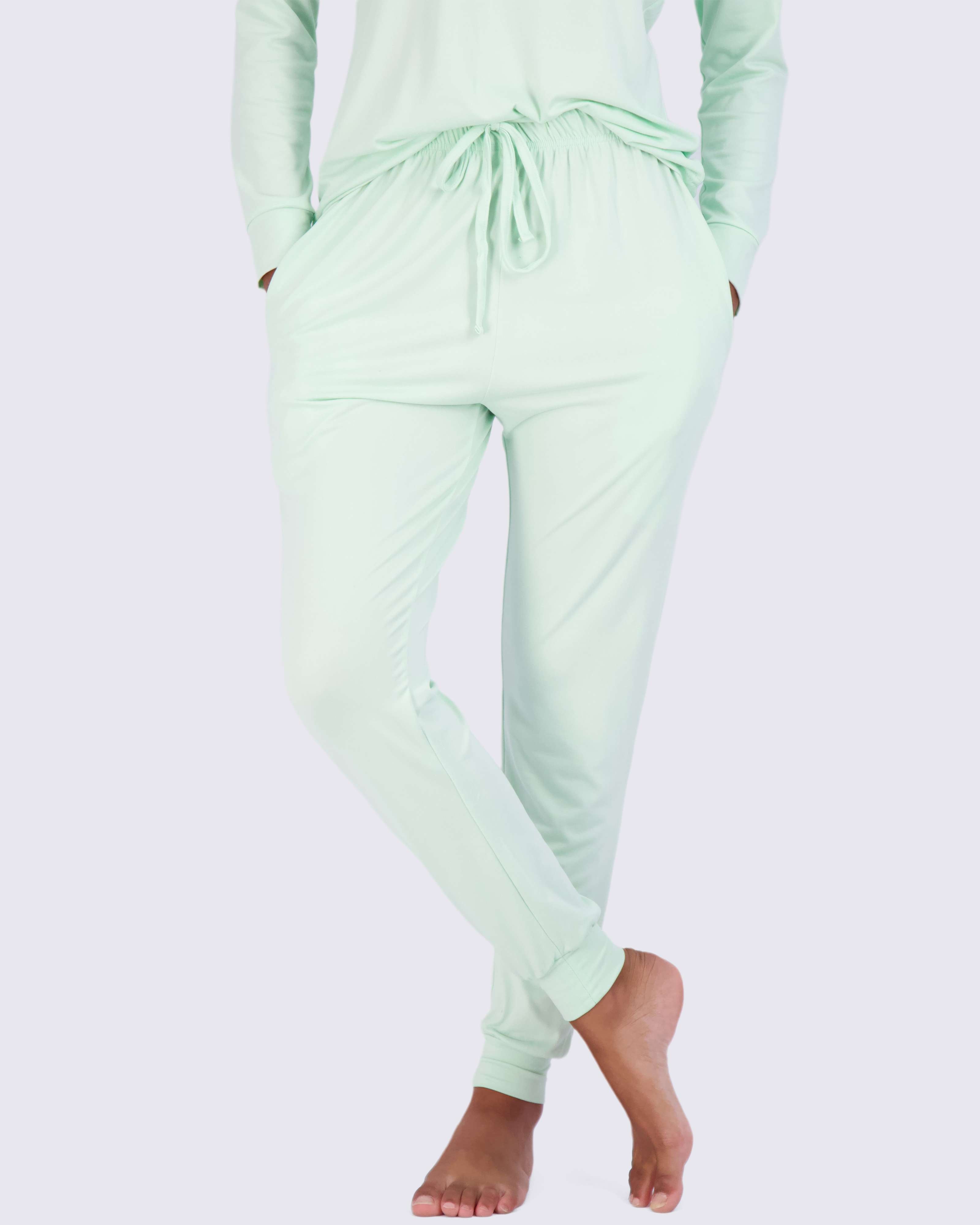 4 Piece: Womens Long Sleeve Henley & Jogger Lounge Pajama Set