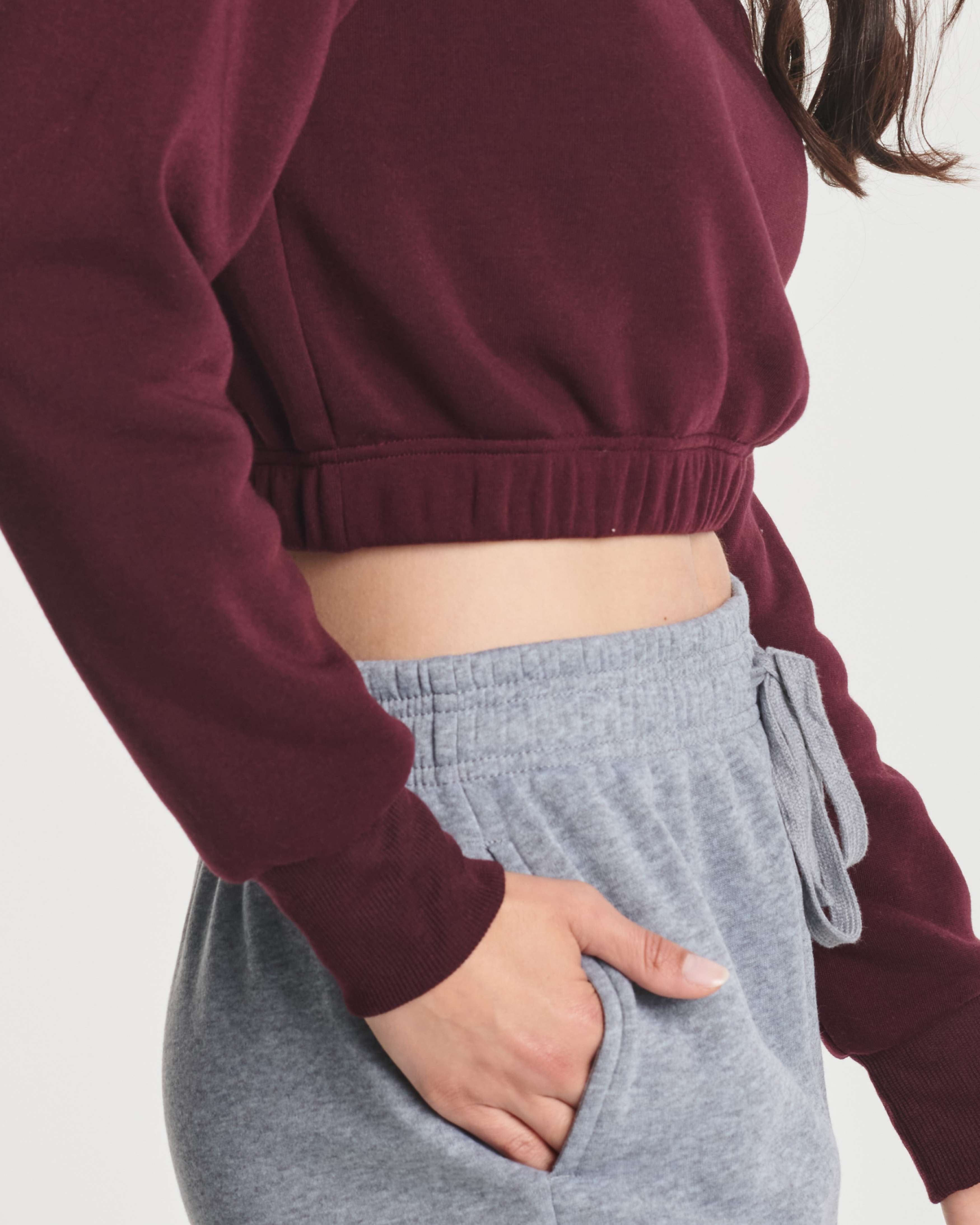 3 Pack: Women's Fleece Cropped Sweatshirt (Available in Plus Size)