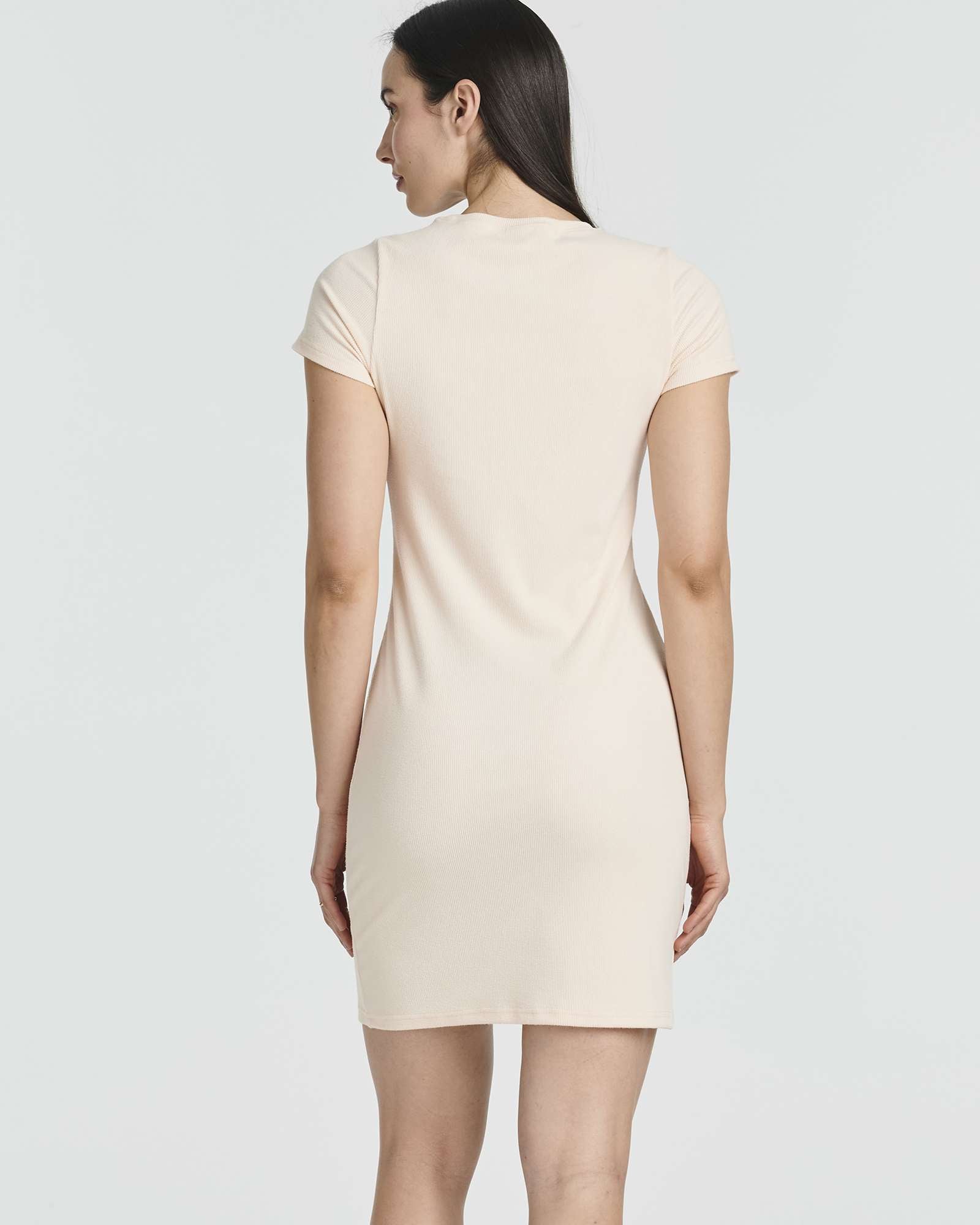 3 Pack: Women's Mini Short Sleeve Ribbed T-Shirt Dress