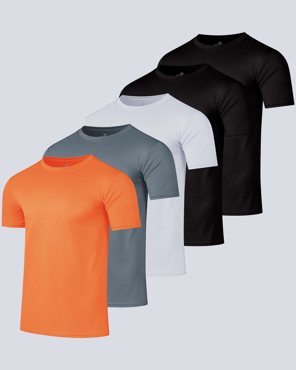 5 Pack: Men’s Active Quick Dry Mesh Crew Neck T Shirts Athletic Short Sleeve Tee (Available In Big & Tall)