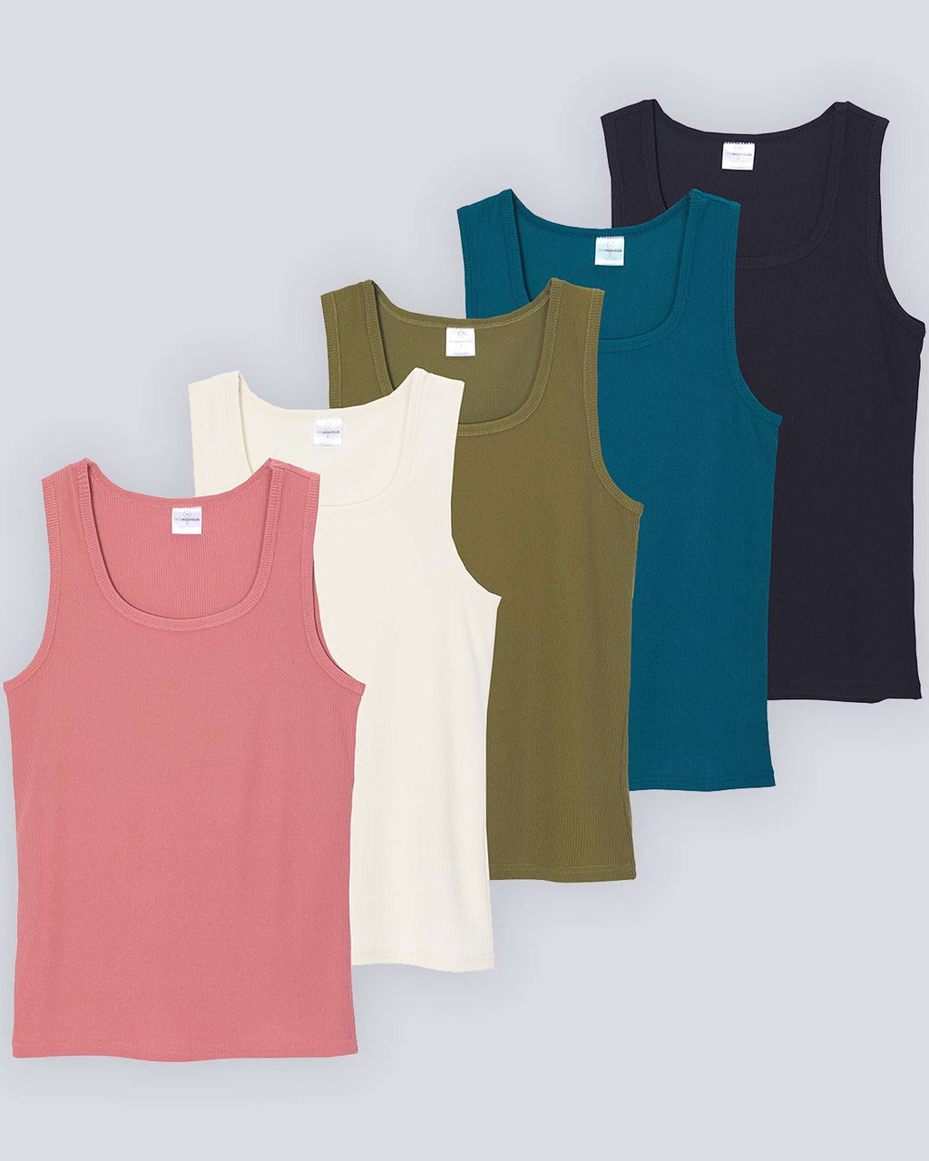 5 Pack: Women's Ribbed Sleeveless Tank Top - Yoga Casual Tops