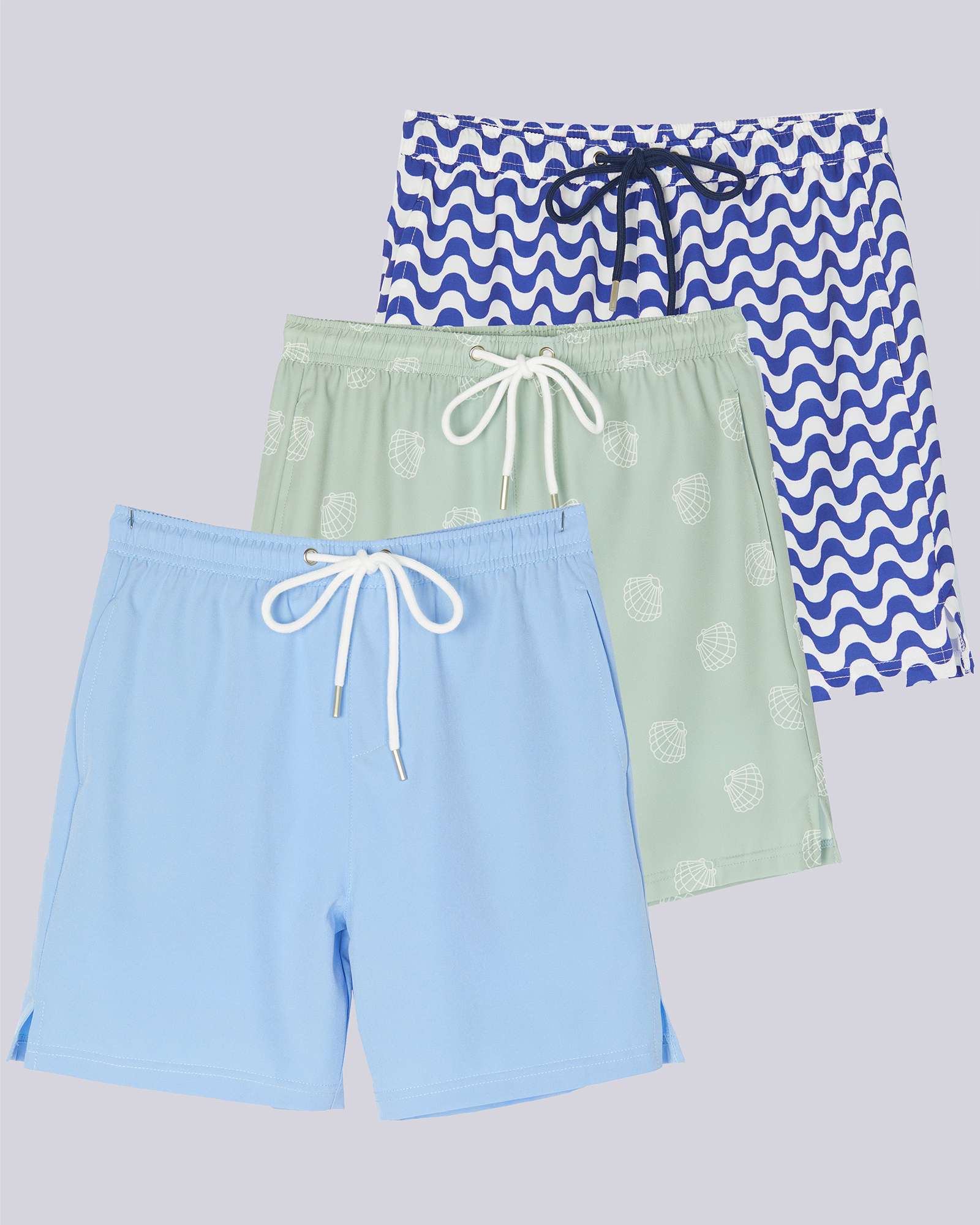 3 Pack: Boys' 2-in-1 Swim Trunks with Compression Liner