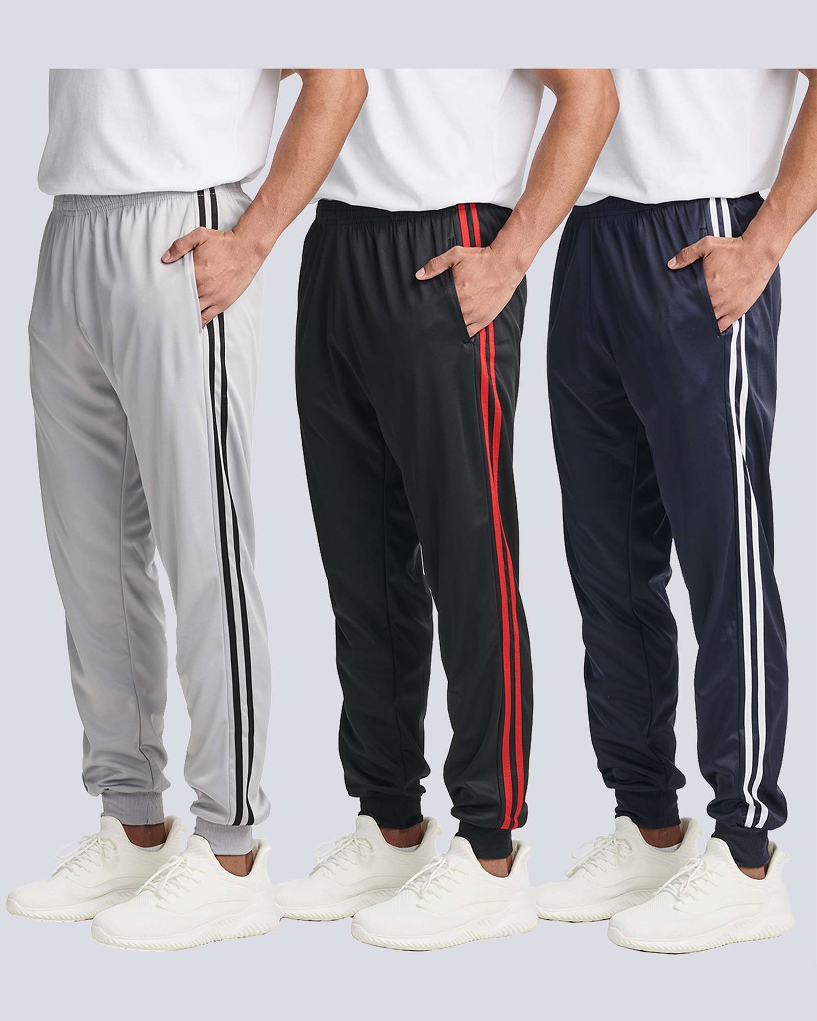 3 Pack: Mens Active Tricot Jogger Sweatpants