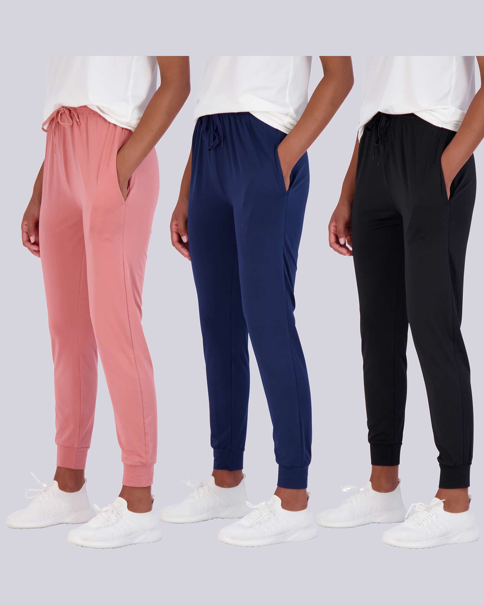3 Pack: Womens Dry-Fit Active Joggers
