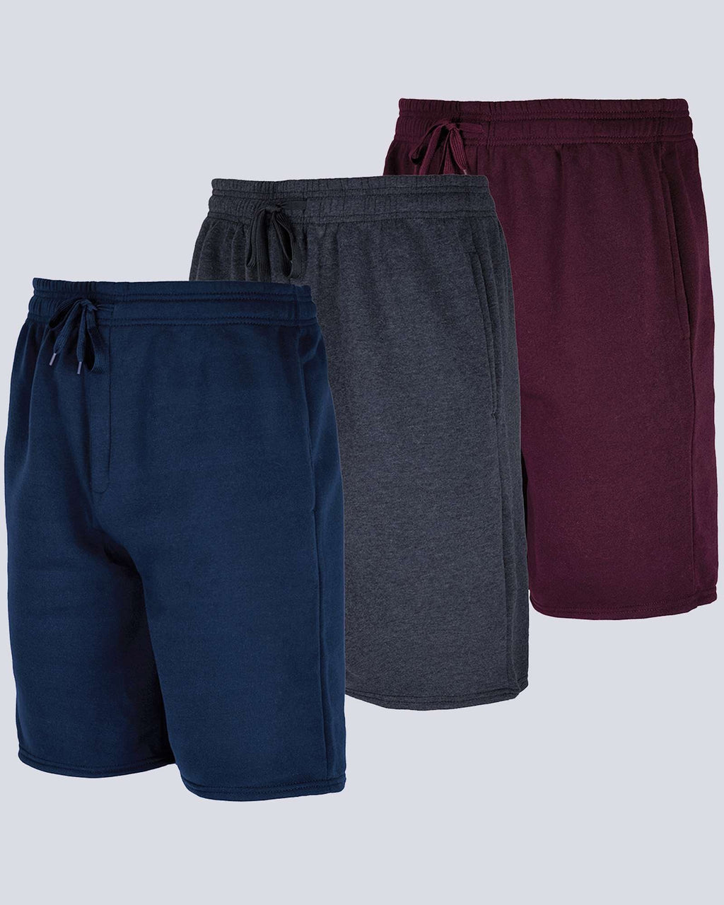 3 Pack: Mens 9" Fleece Casual Lounge Shorts