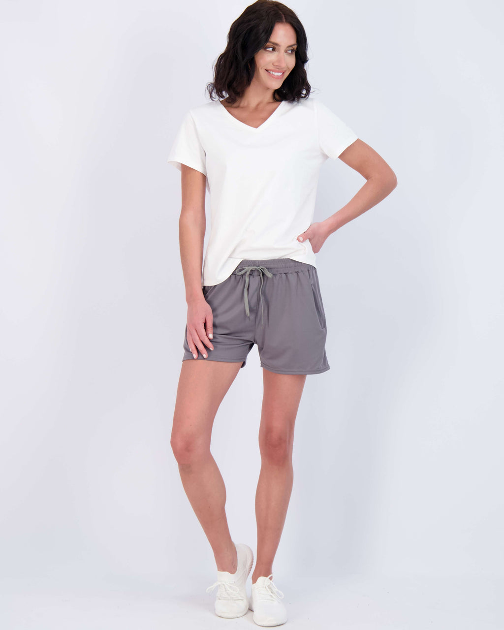 4 Pack: Womens Active Dry-Fit Shorts with Zipper Pockets