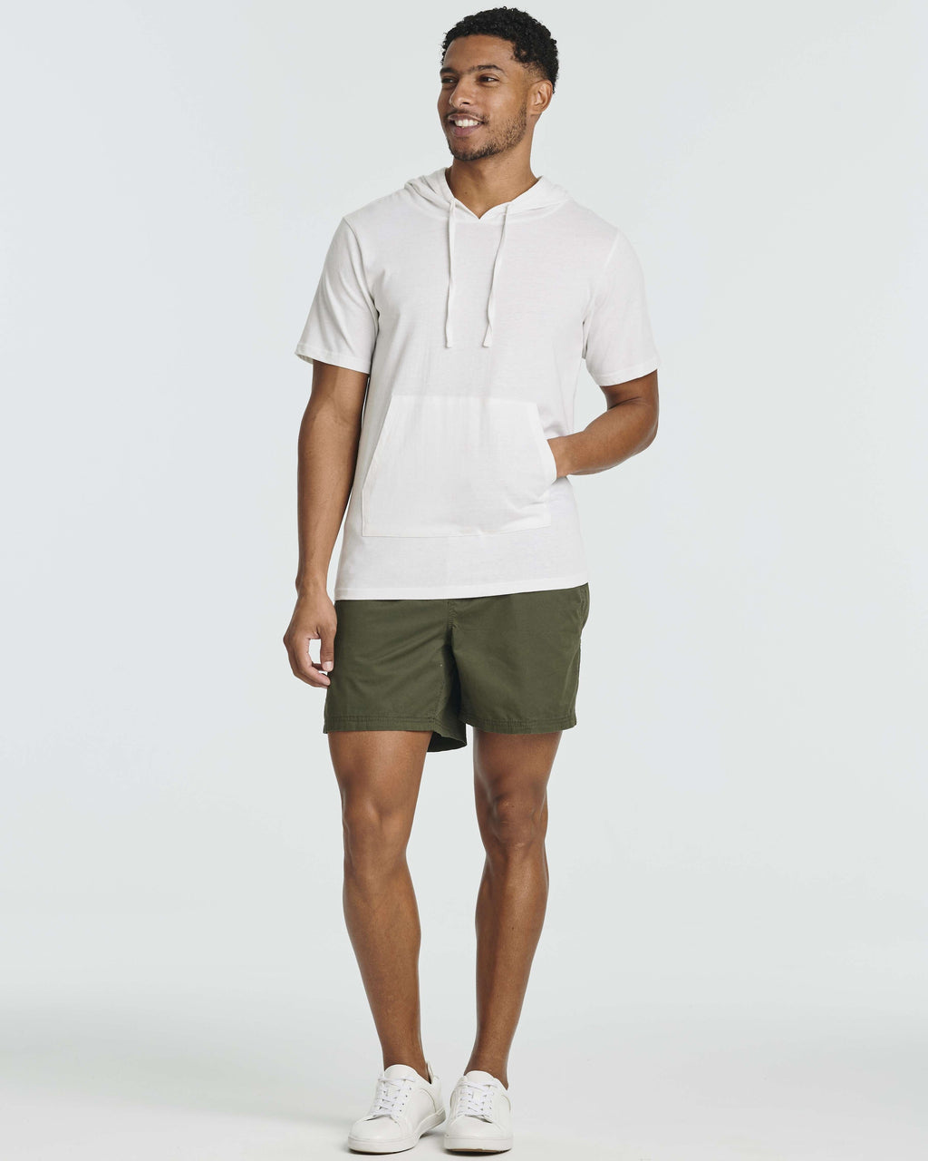 Men's Cotton Short-Sleeve Hoodie Hooded T-Shirt With Drawstring & Pockets (Available in Big & Tall)