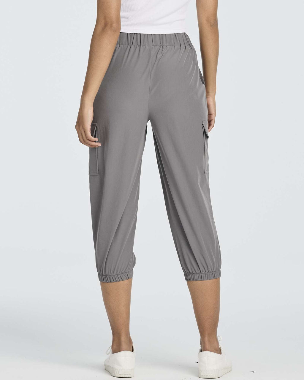 3 Pack: Women's Woven Cargo Capri Jogger Pants