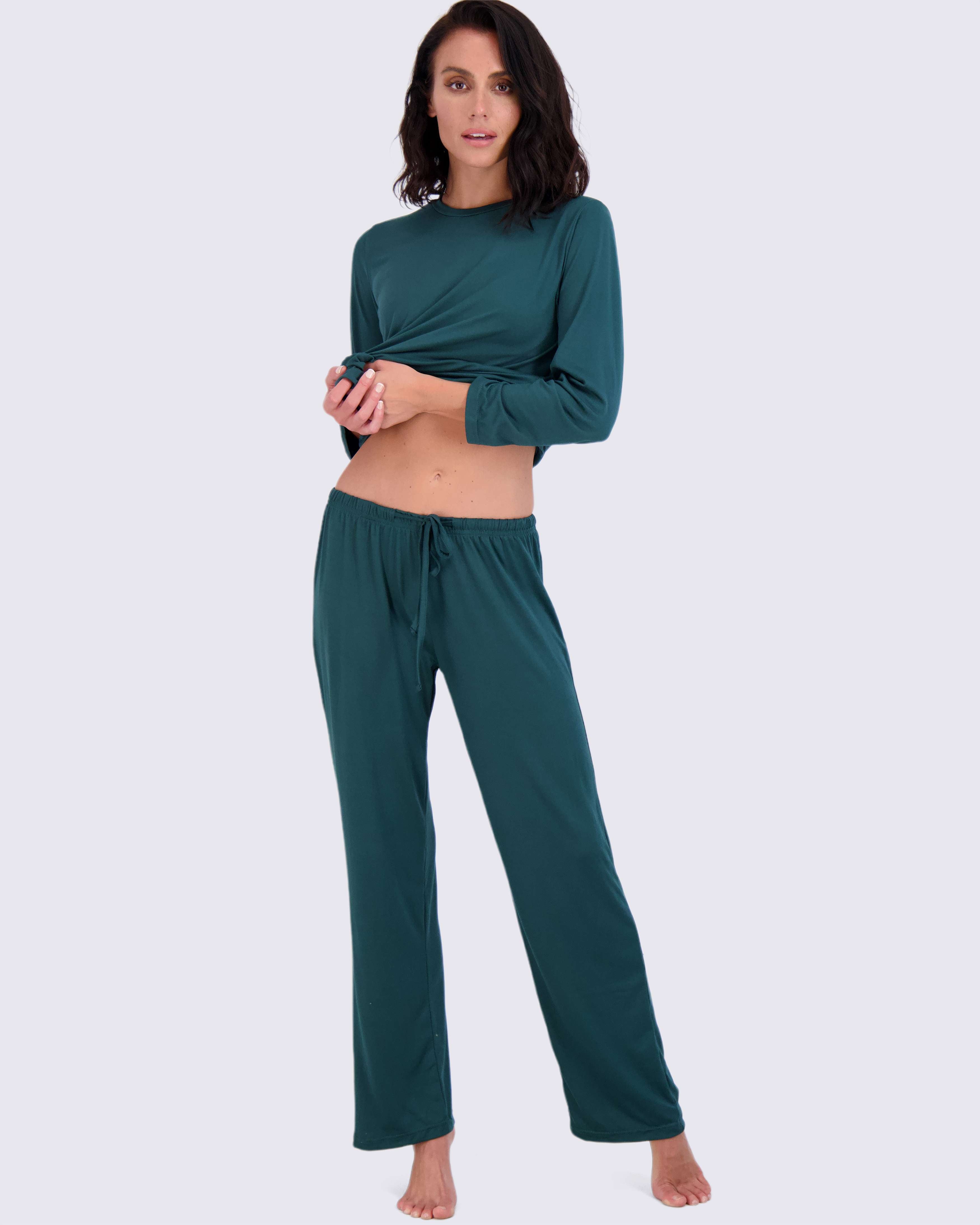 2 Pack: Women’s Pajama Set Super-Soft Long Sleeve Top With Pants