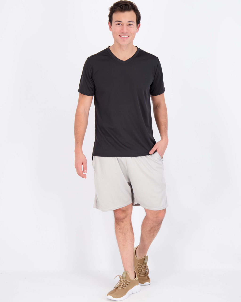 5 Pack: Mens V-Neck Mesh Active Short Sleeve T-Shirt (Available in Big & Tall)