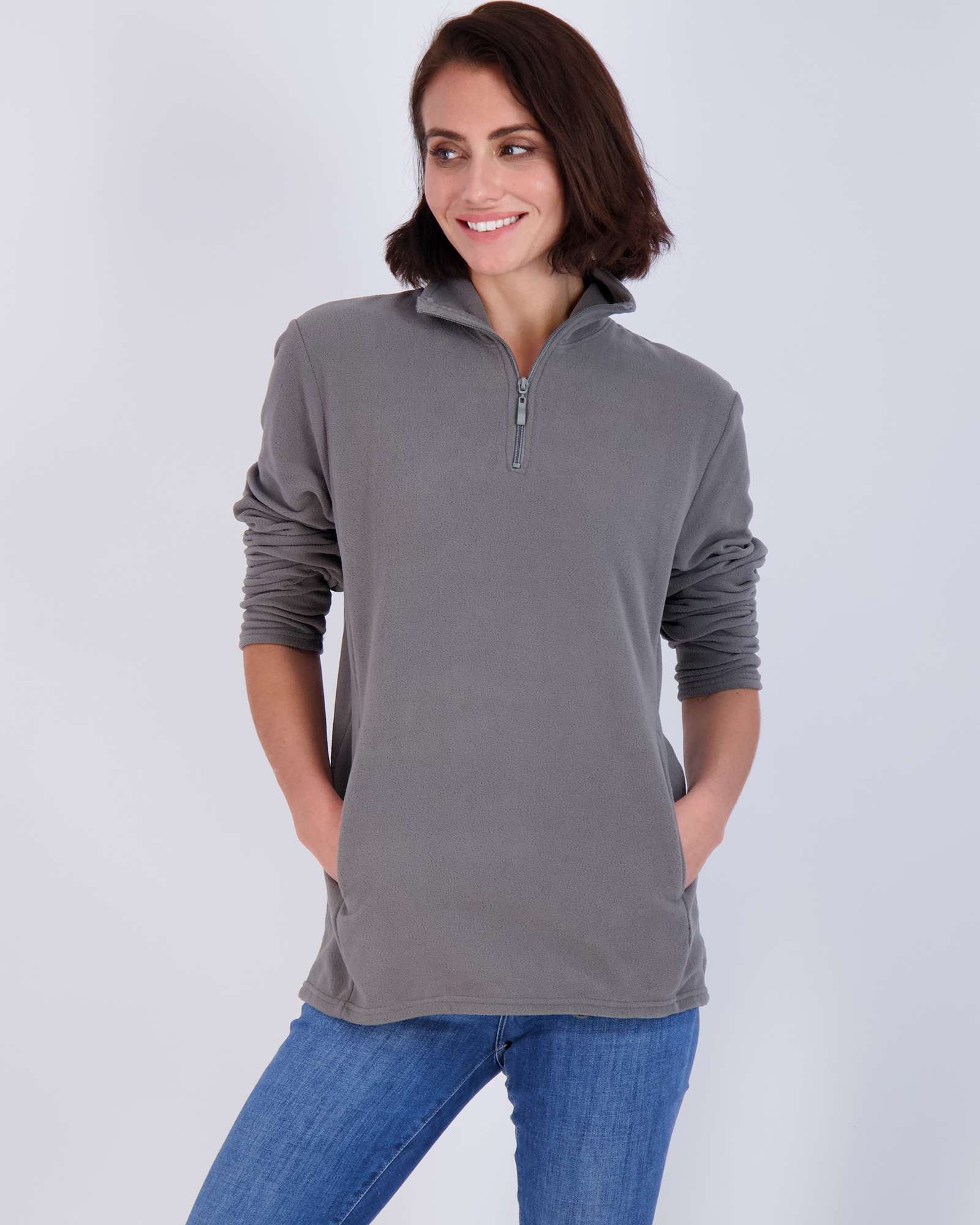 2 Pack: Women's Polar Fleece Long-Sleeve Quarter Zip Winter Jacket (Available in Plus Size)