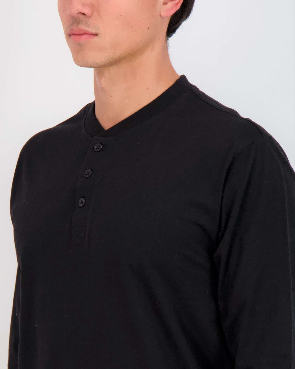 3 Pack: Mens Long Sleeve Cotton Henley T-Shirt