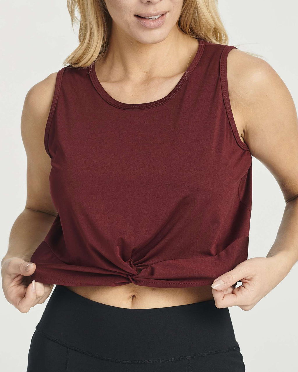 5 Pack: Women's Dry-Fit Twist Front Sleeveless Crop Top