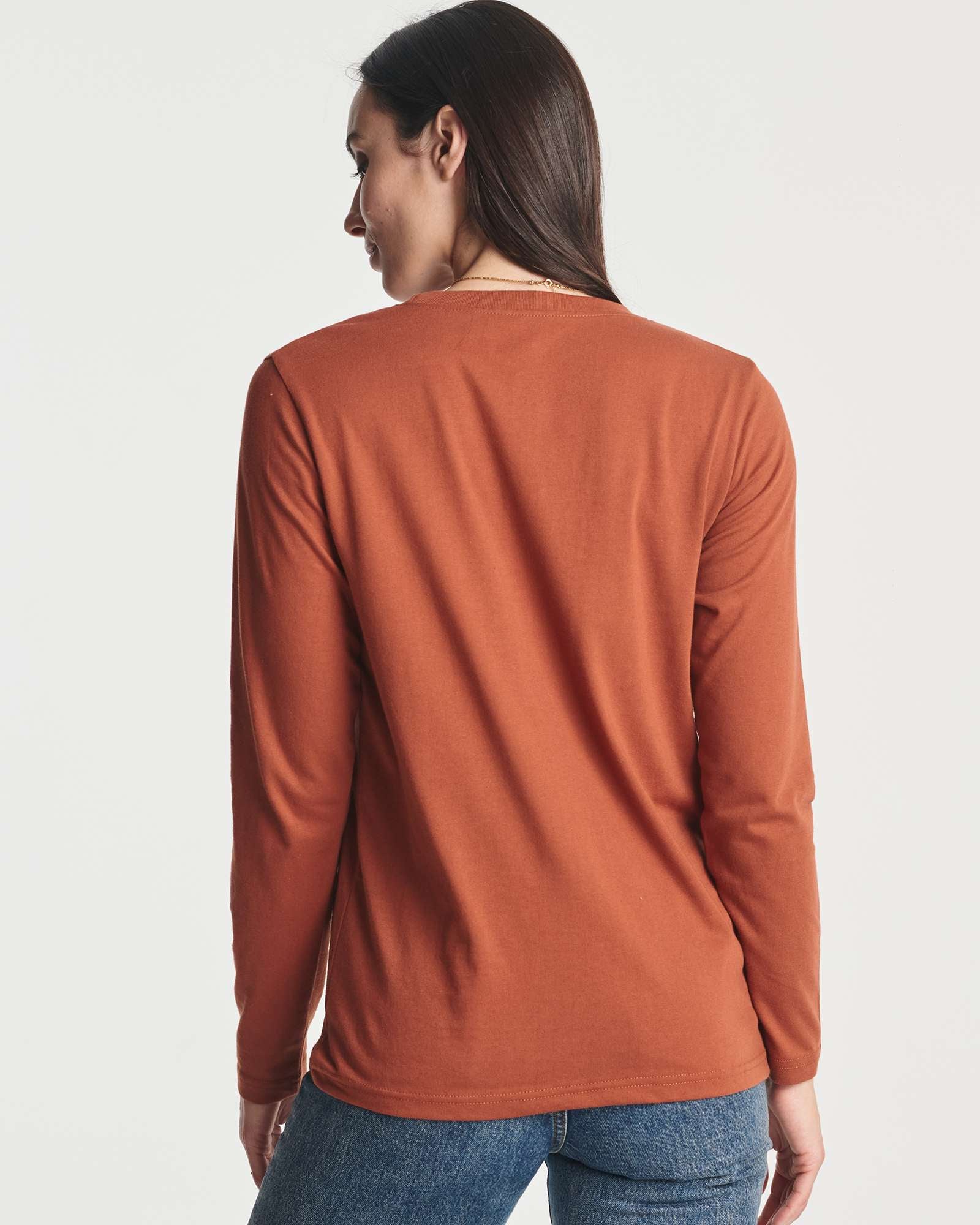 4 Pack: Women's Cotton Classic-Fit Long-Sleeve Crewneck T-Shirt (Available in Plus Size)