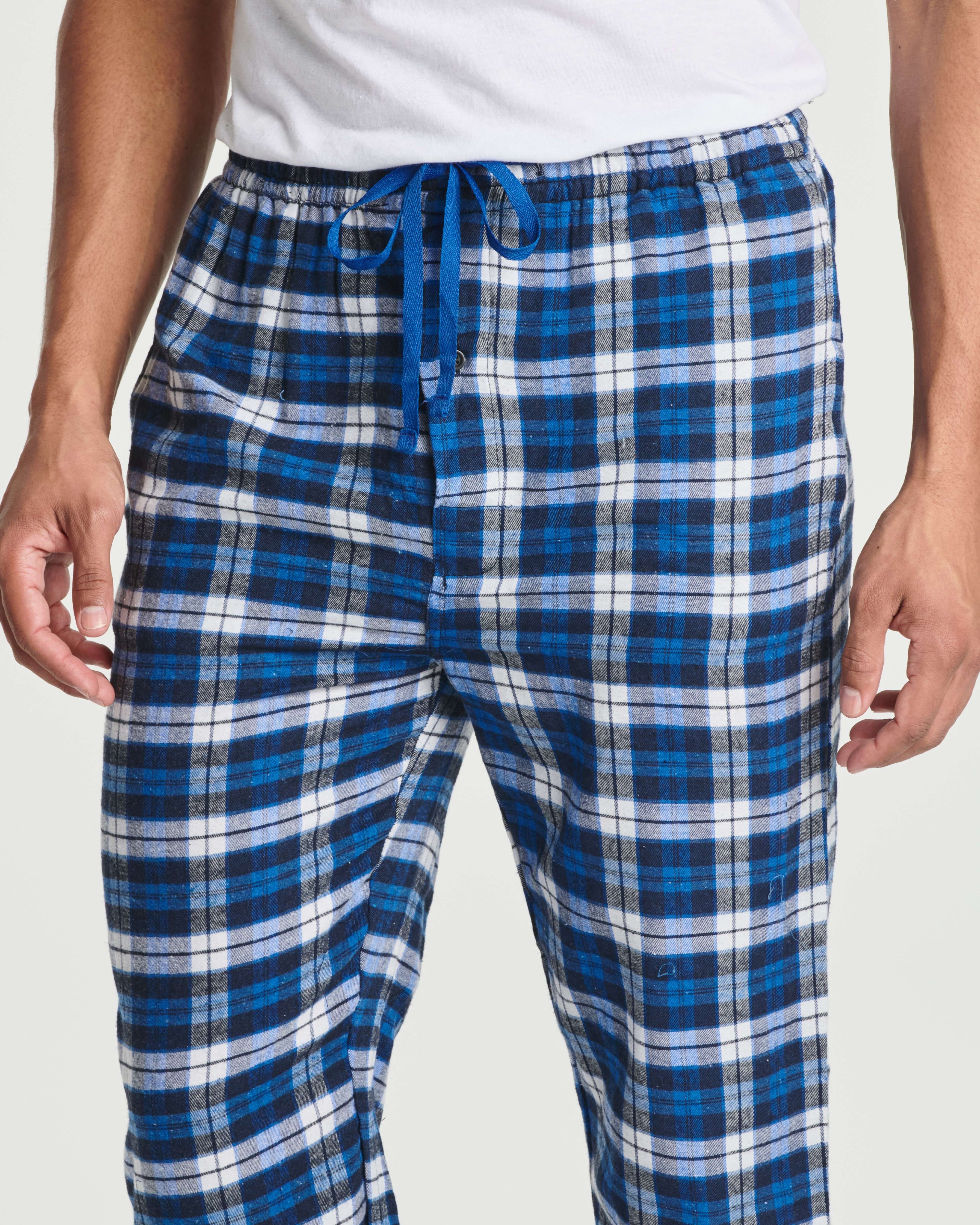 3 Pack: Mens Flannel Plaid Pajama Pants