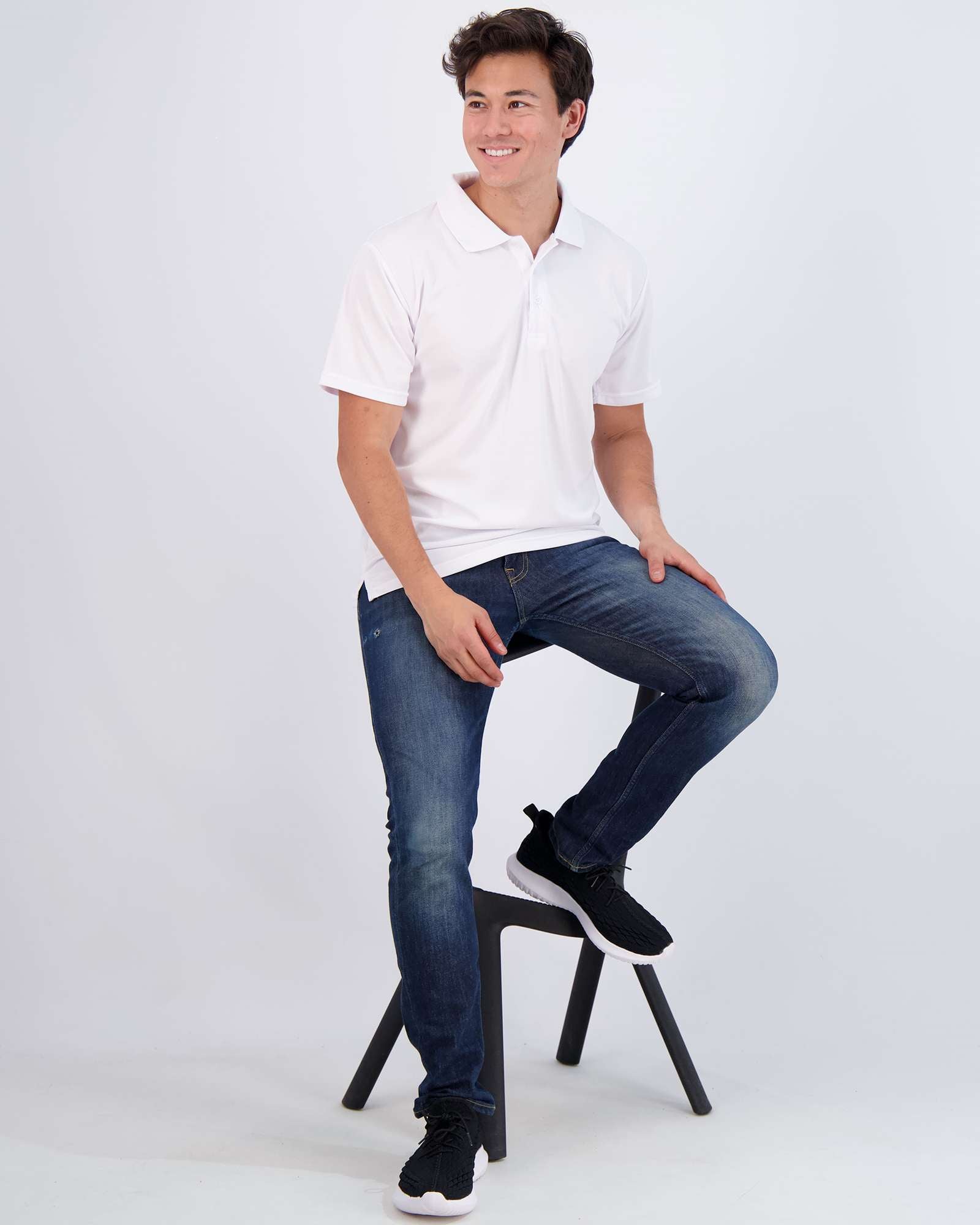 3 Pack: Mens Quick-Dry Short Sleeve Performance Polo Shirt