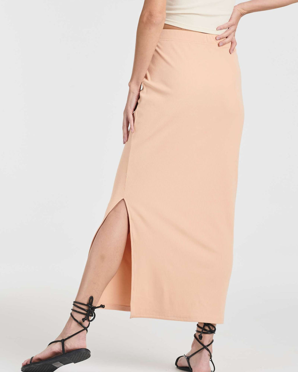 3 Pack: Women's Ribbed High Waisted Maxi Skirt