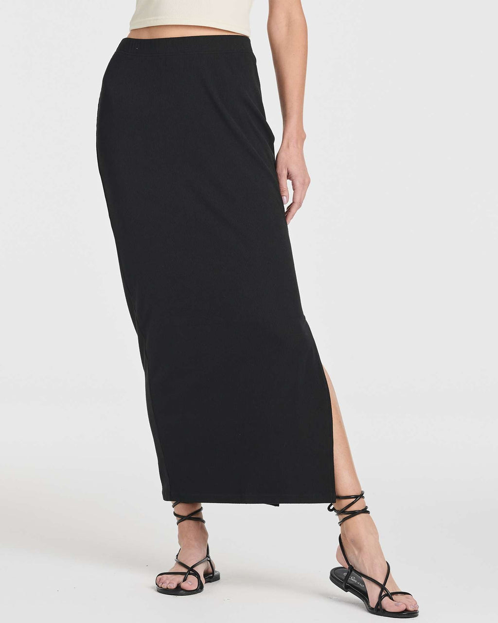 3 Pack: Women's Ribbed High Waisted Maxi Skirt