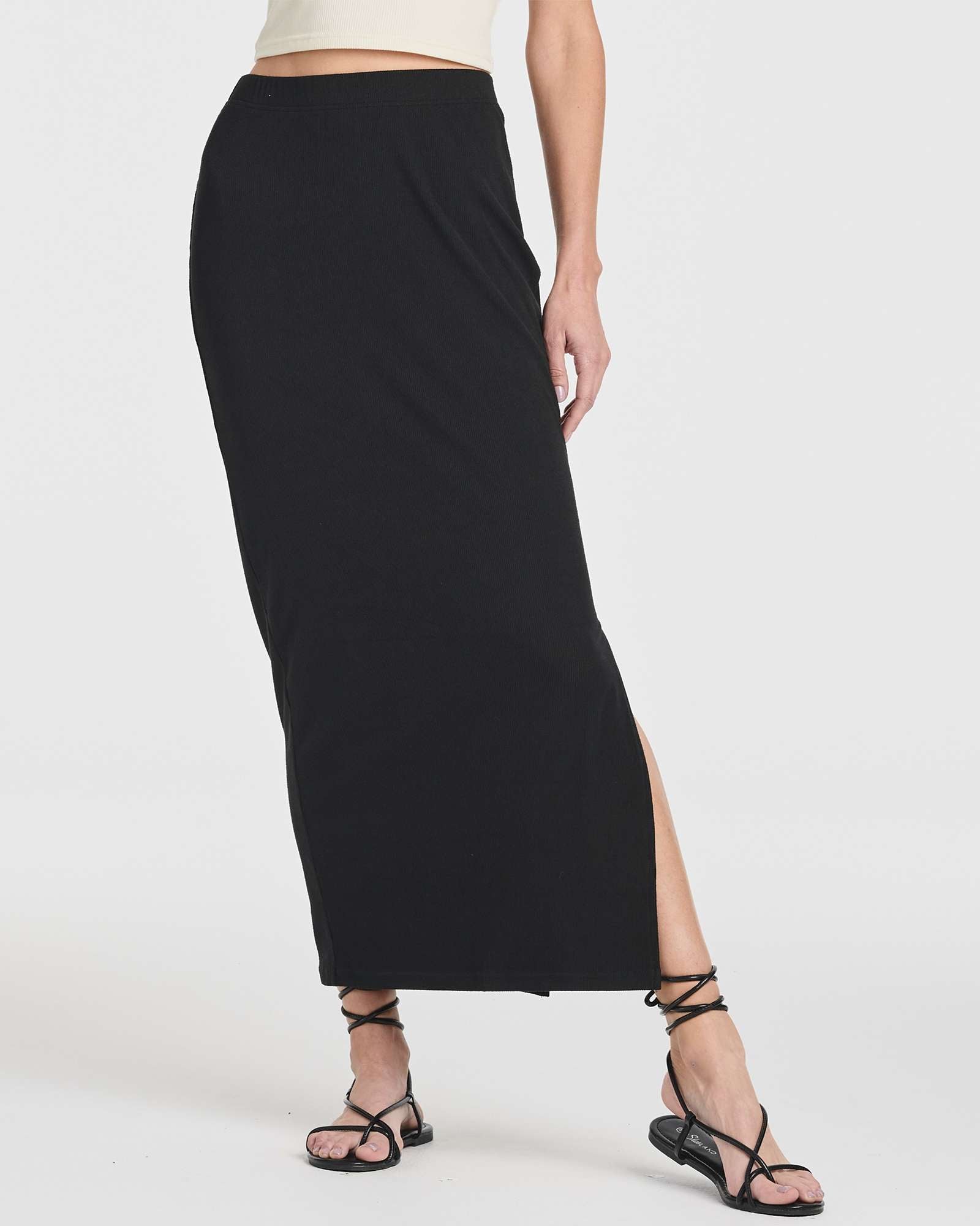 3 Pack: Women's Ribbed High Waisted Maxi Skirt