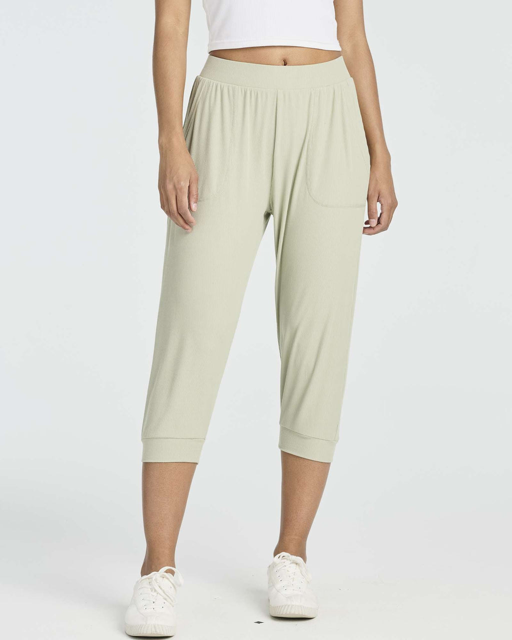 3 Pack: Women's Ribbed Capri Jogger Lounge Sweatpants