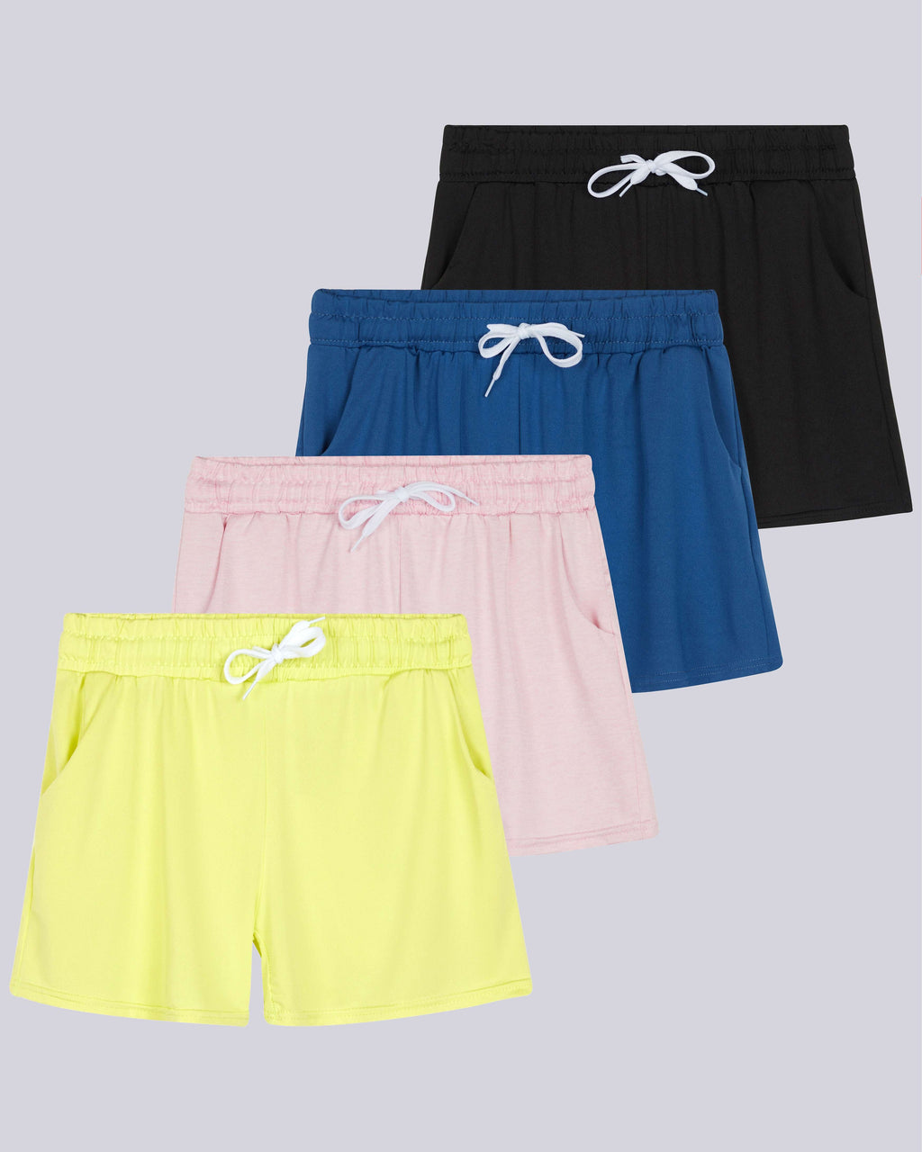 4 Pack: Girls Dry-Fit Active Shorts