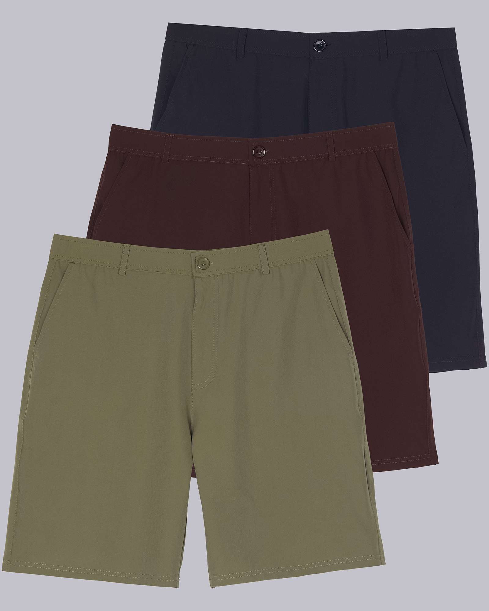 3 Pack: Men's 9" Golf Shorts