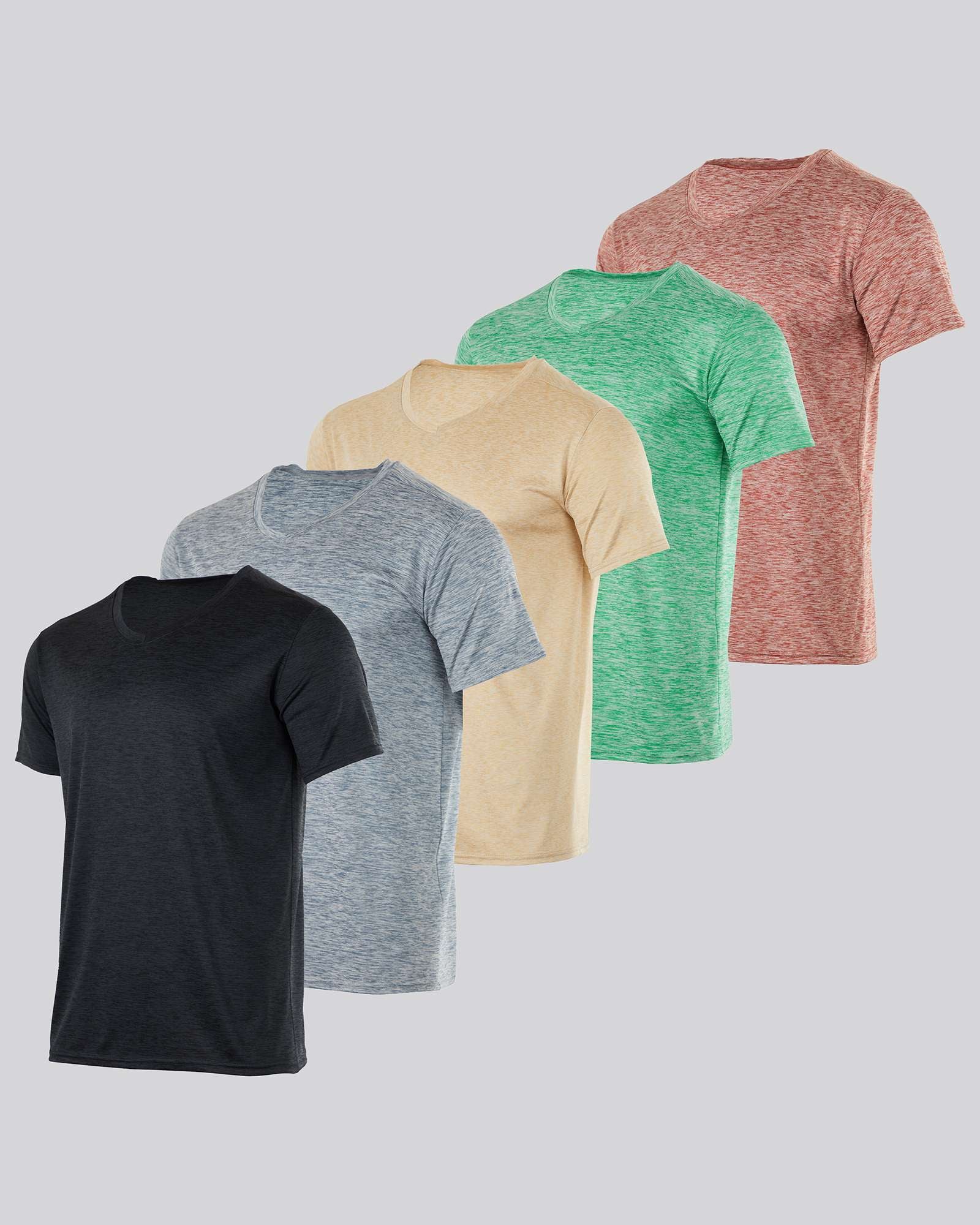 5 Pack: Men’s V-Neck Dry-Fit T-Shirt