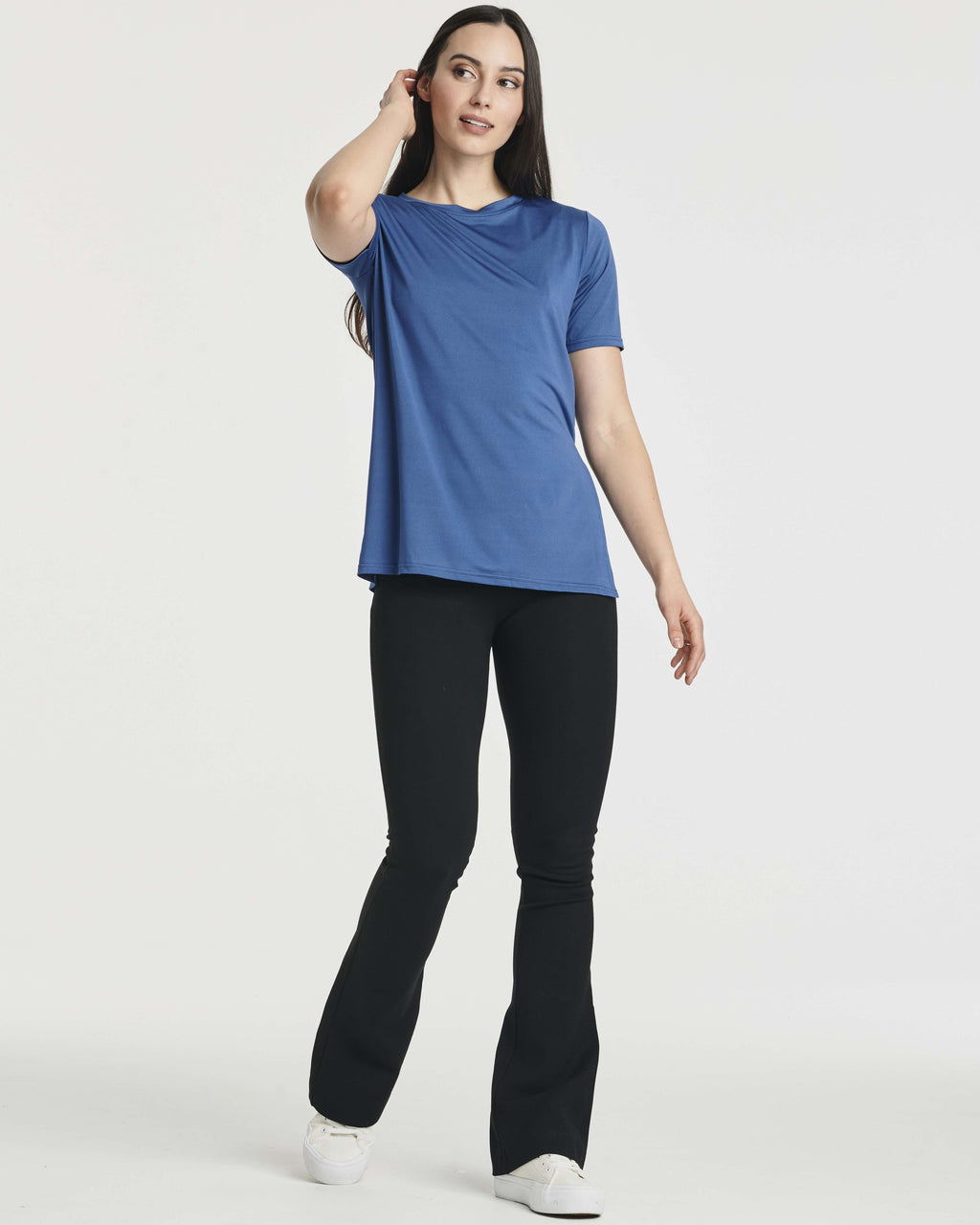 5 Pack: Women's Short Sleeve Crew Relaxed Yoga Top (Available in Plus Size)