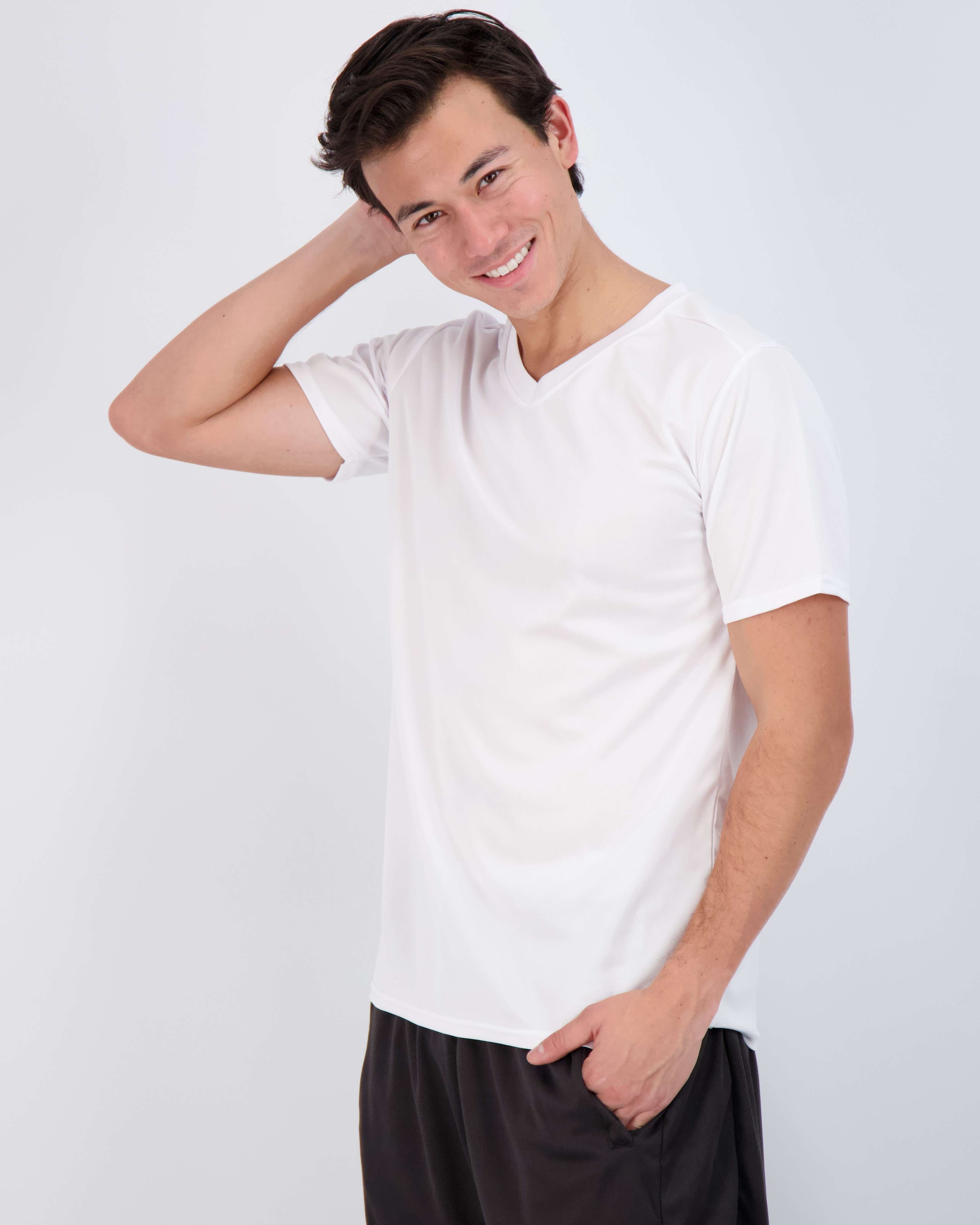 5 Pack: Mens V-Neck Mesh Active Short Sleeve T-Shirt (Available in Big & Tall)