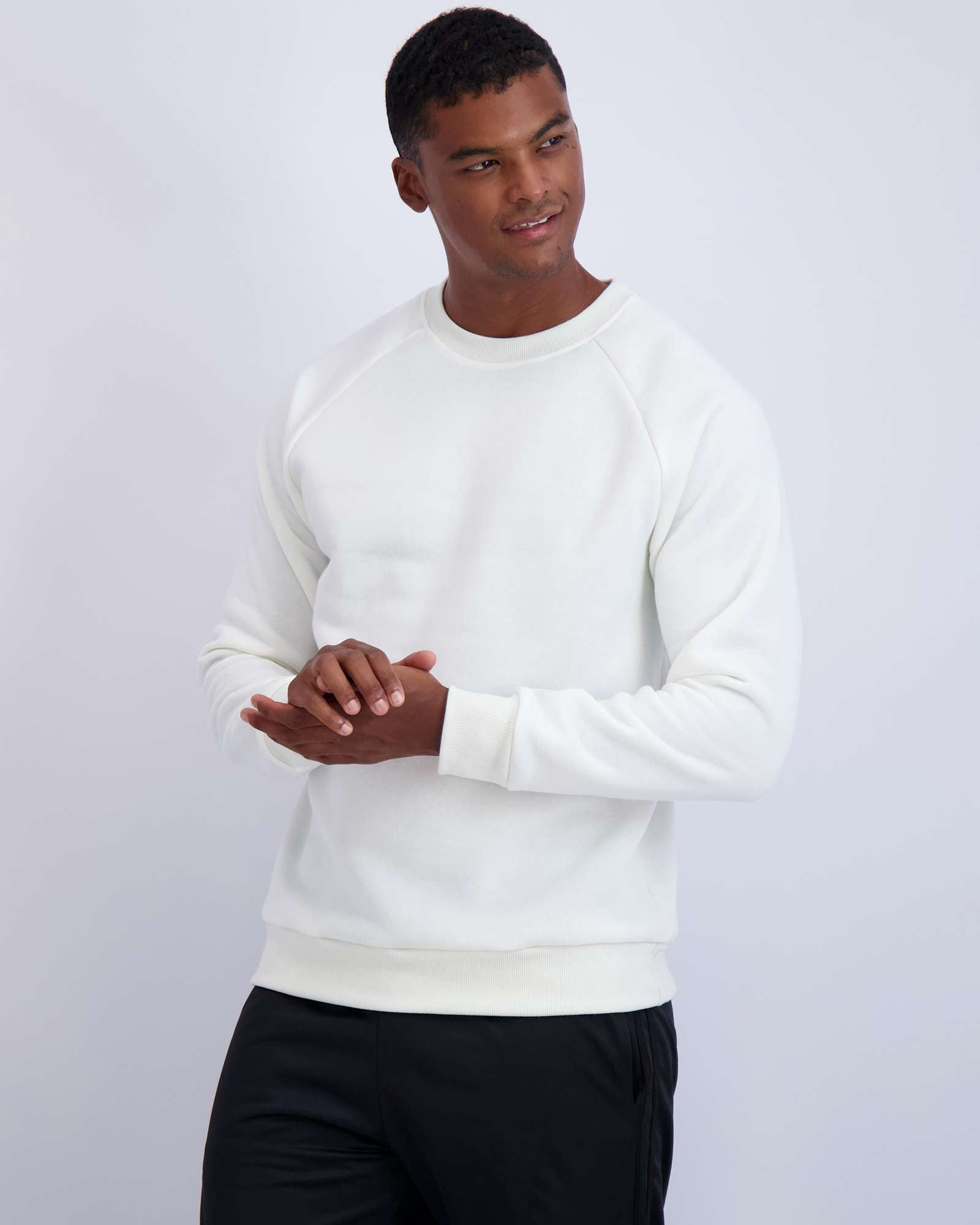 3 Pack: Mens Fleece Crewneck Pullover Sweatshirt