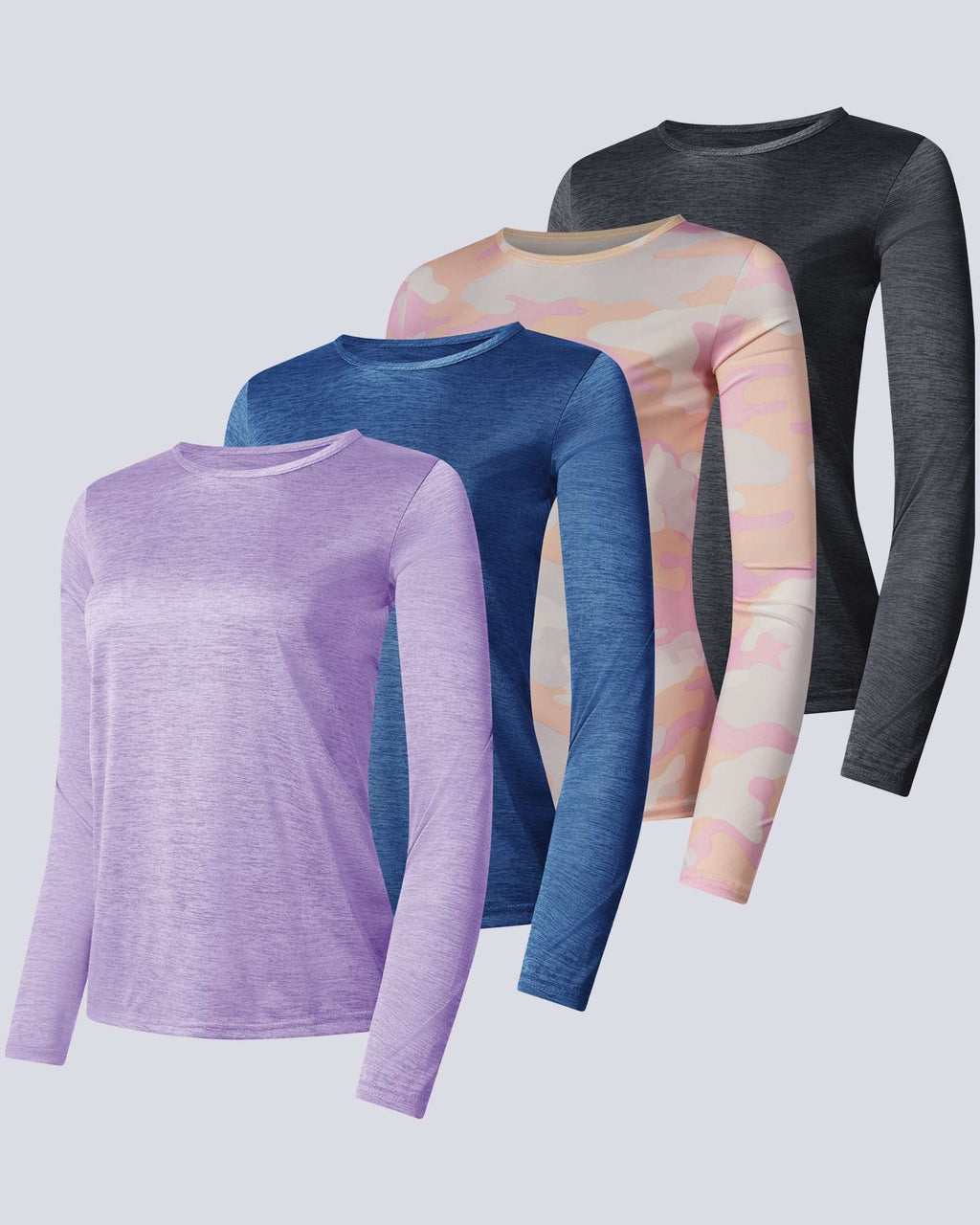 4 Pack: Womens Dry-Fit Active Long-Sleeve T-Shirt