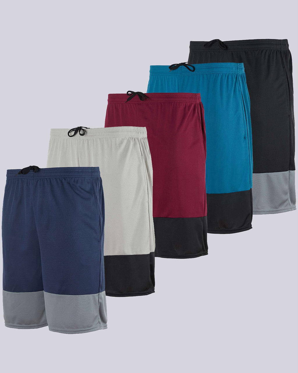 5 Pack: Men's Mesh Athletic Gym Shorts