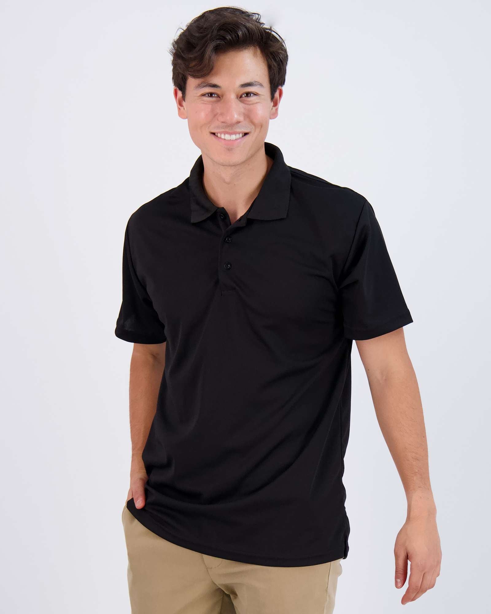 3 Pack: Mens Quick-Dry Short Sleeve Performance Polo Shirt