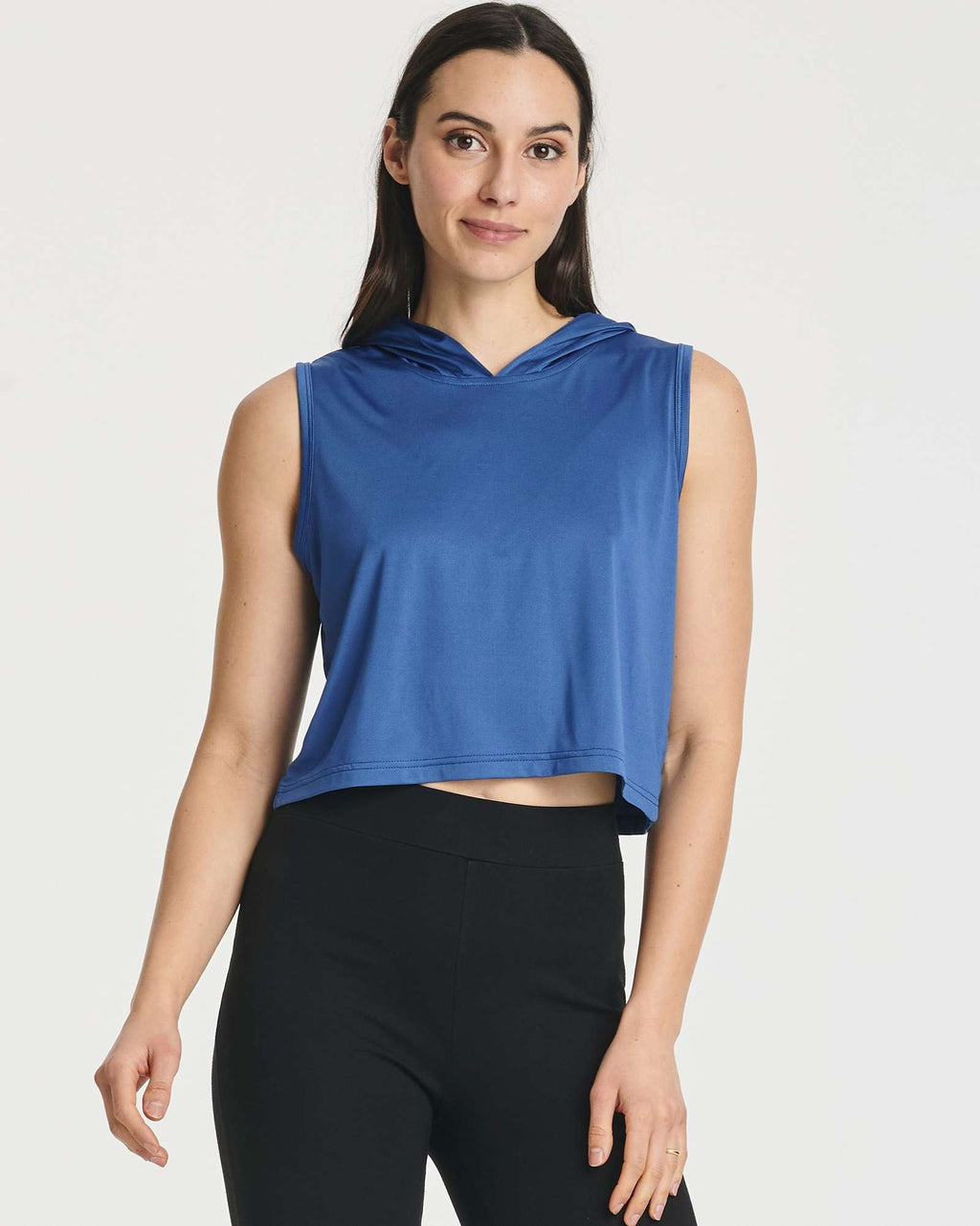 3 Pack: Women's Sleeveless Cropped Tank Top Hoodie