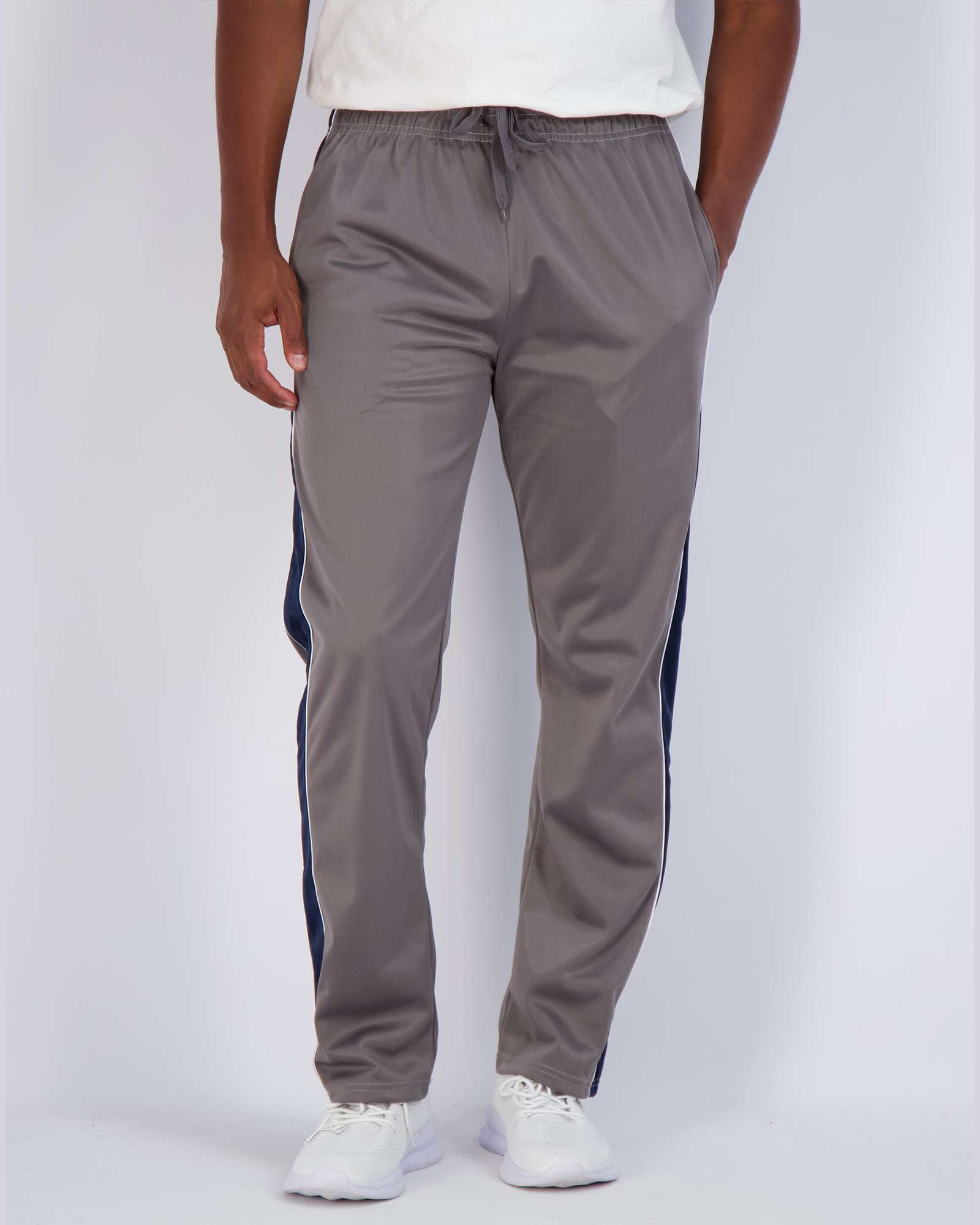 3 Pack: Mens Active Athletic Casual Tricot Open Bottom Sweatpants with Pockets (Available in Big & Tall)