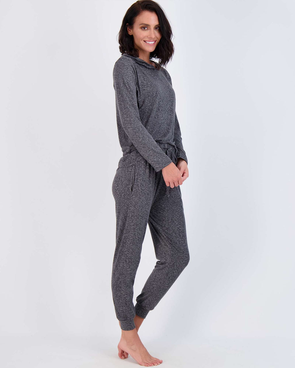 4 Piece: Womens Long Sleeve Henley & Jogger Lounge Pajama Set