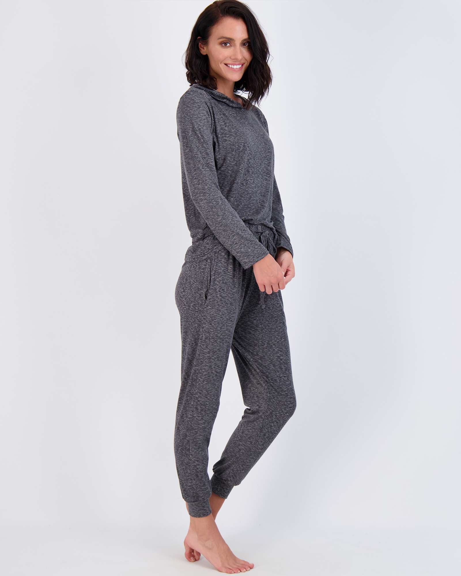 4 Piece: Womens Long Sleeve Henley & Jogger Lounge Pajama Set