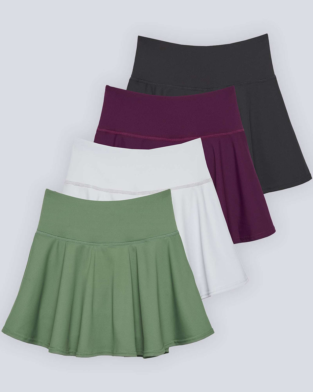 4 Pack: Women's High Waisted Tennis Skirts