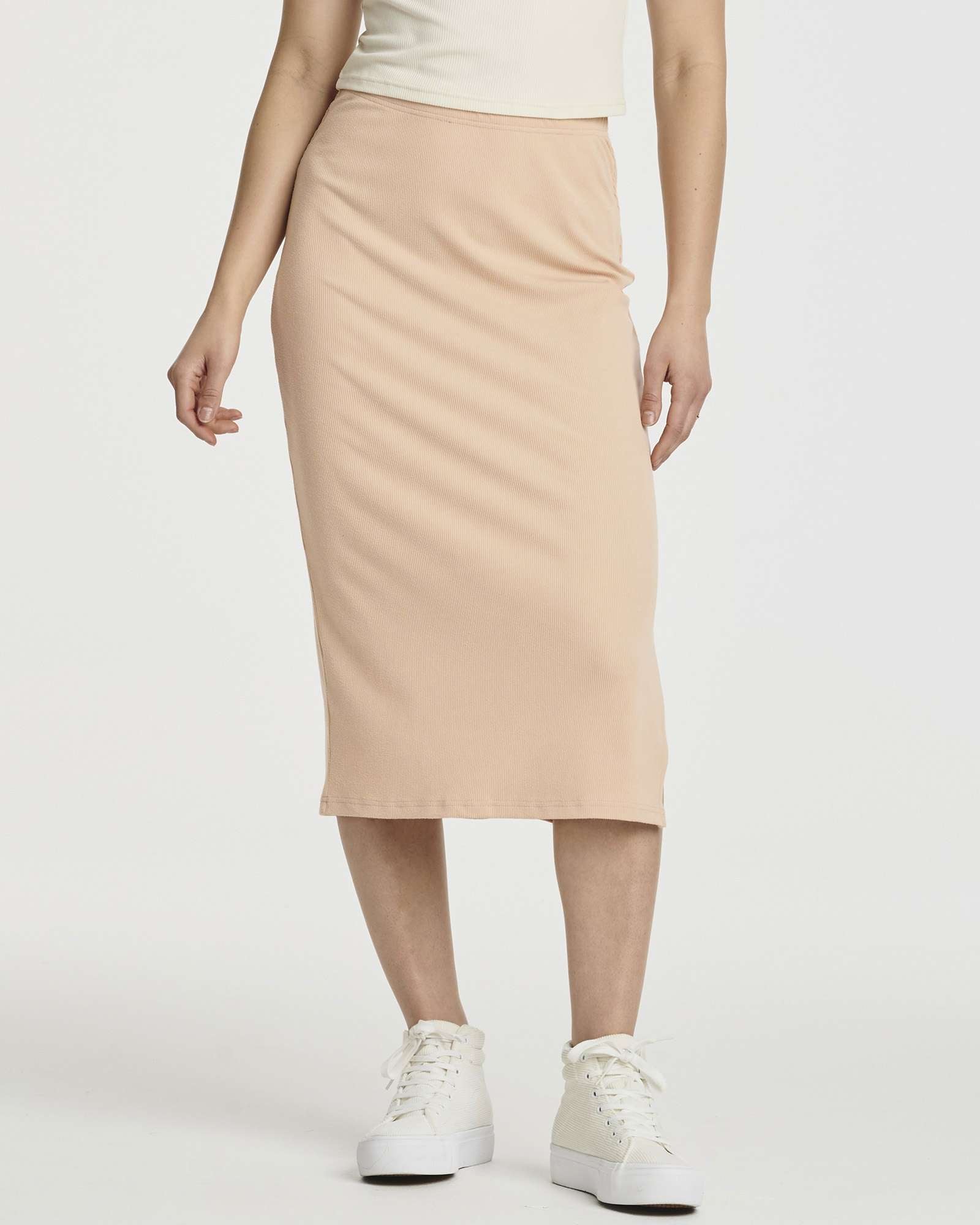 3 Pack: Women's Midi Ribbed Knit Skirt