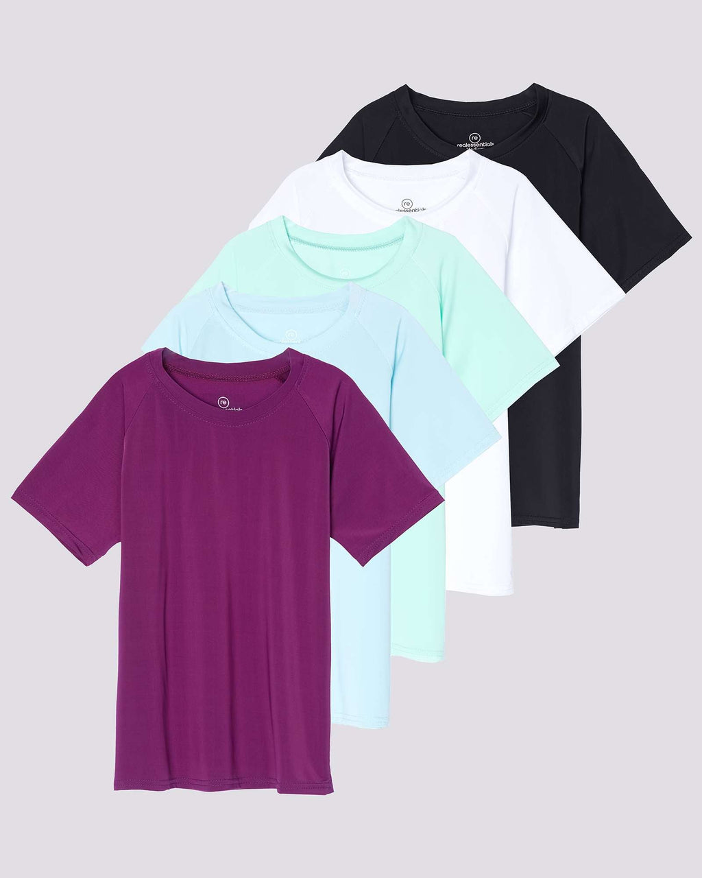 5 Pack: Girls' Short Sleeve UPF Rashguard Shirt