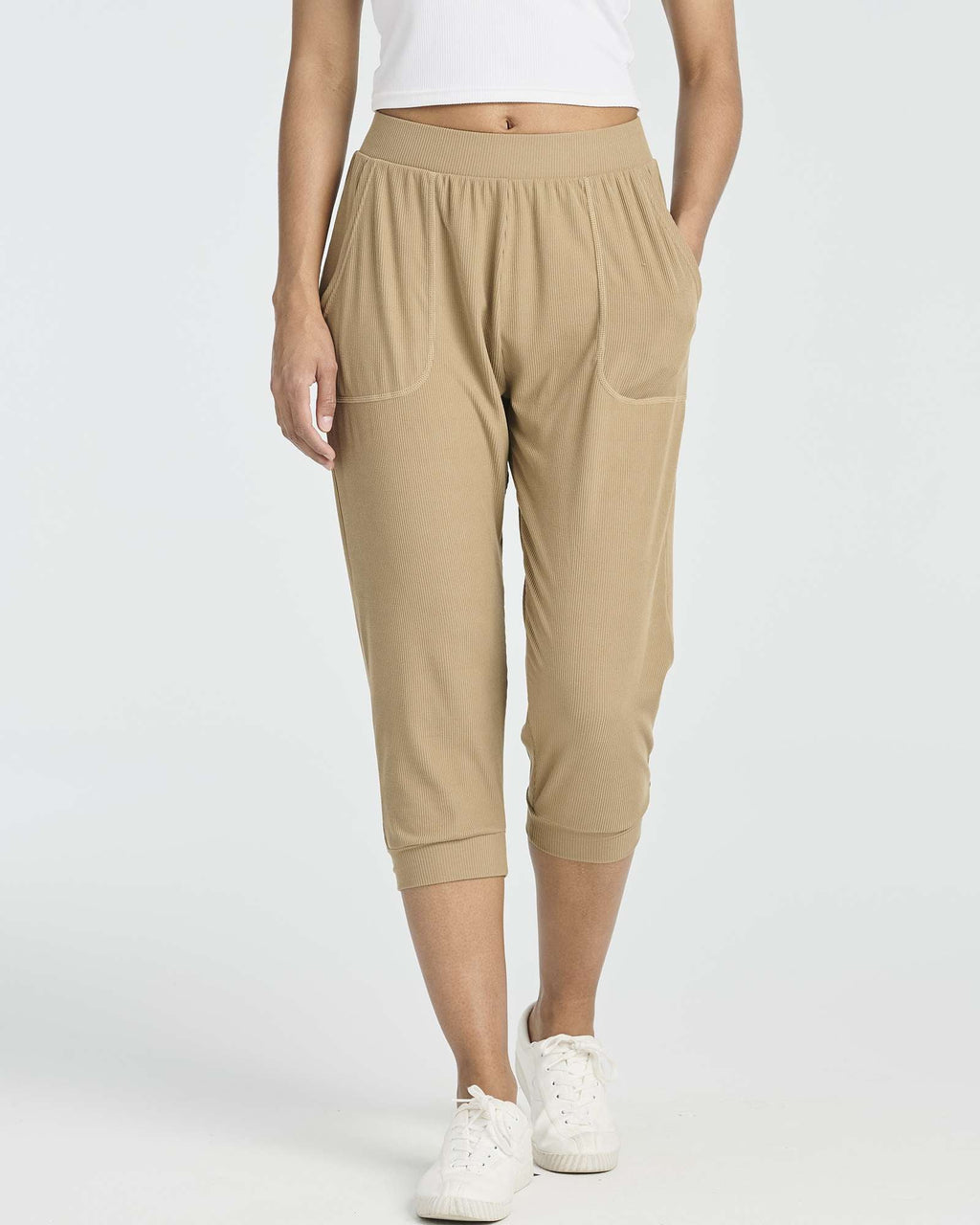 3 Pack: Women's Ribbed Capri Jogger Lounge Sweatpants