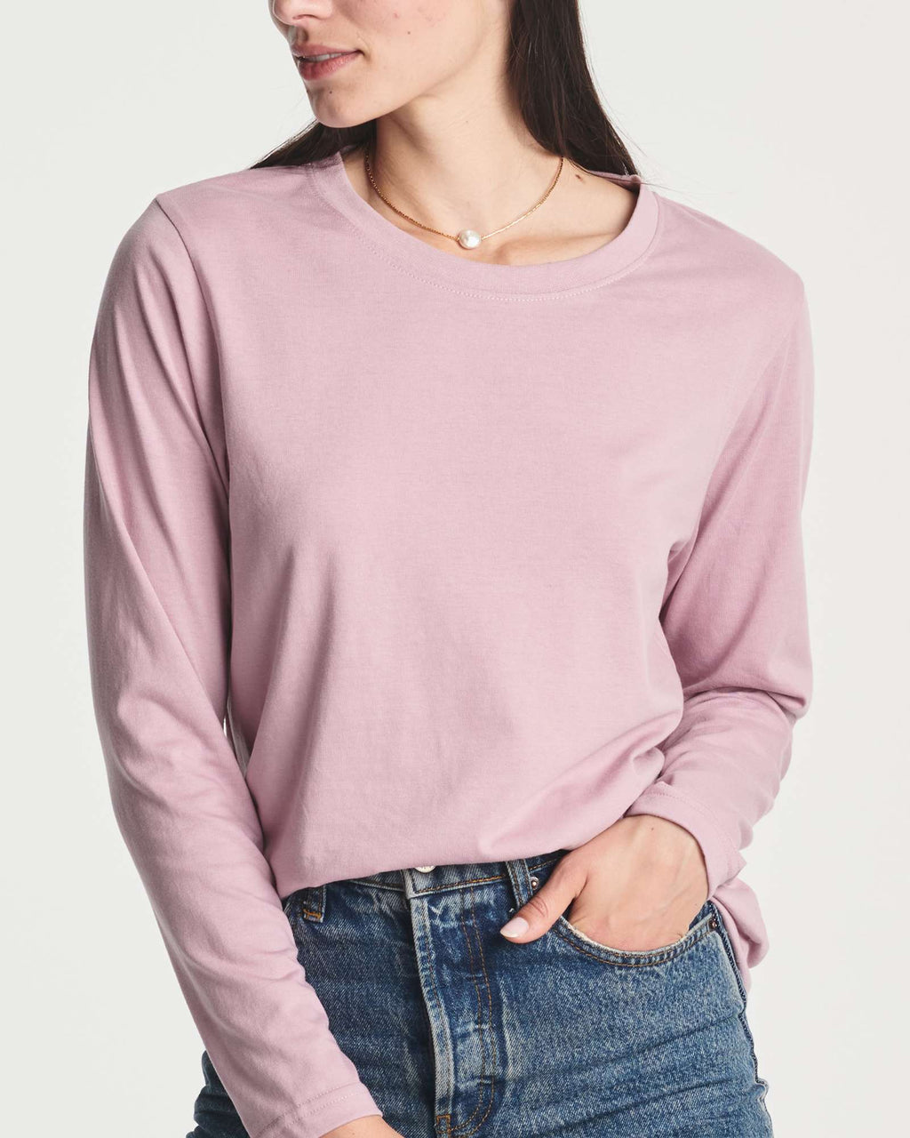 4 Pack: Women's Cotton Classic-Fit Long-Sleeve Crewneck T-Shirt (Available in Plus Size)