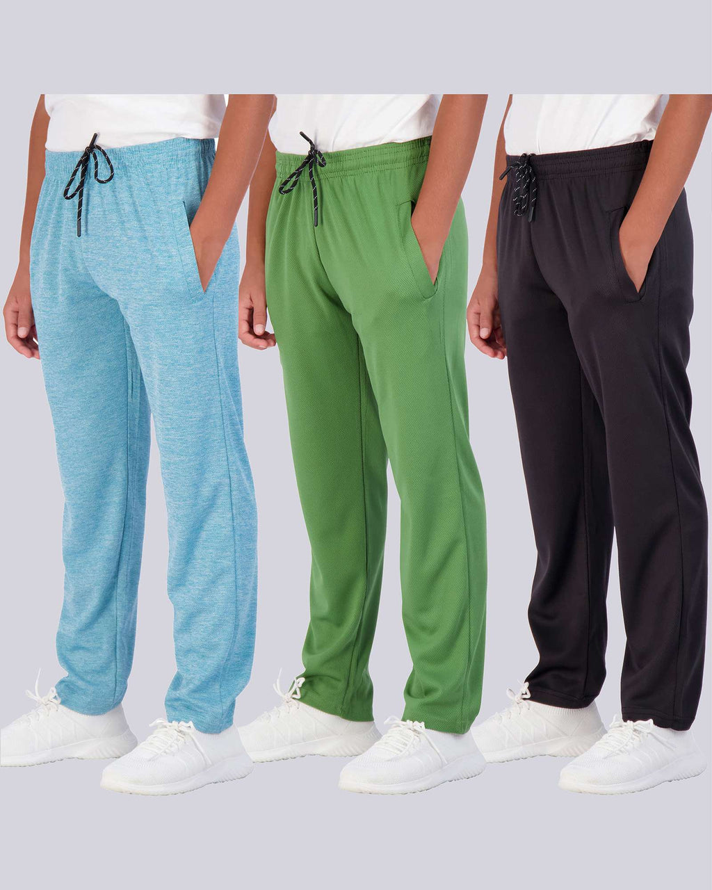 3 Pack: Boys Mesh Open Bottom Active Sweatpants
