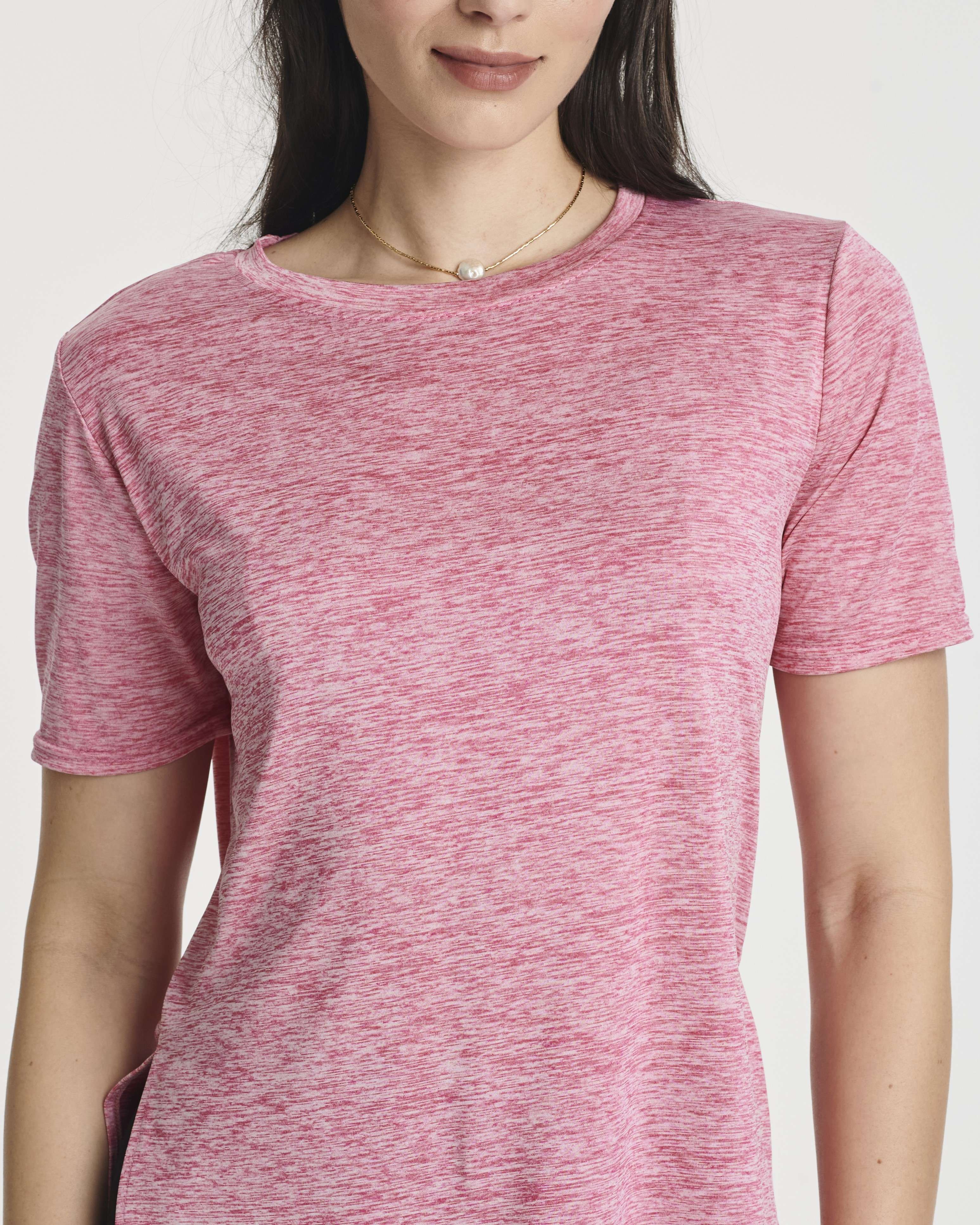 5 Pack: Women's Short Sleeve Crew Relaxed Yoga Top (Available in Plus Size)