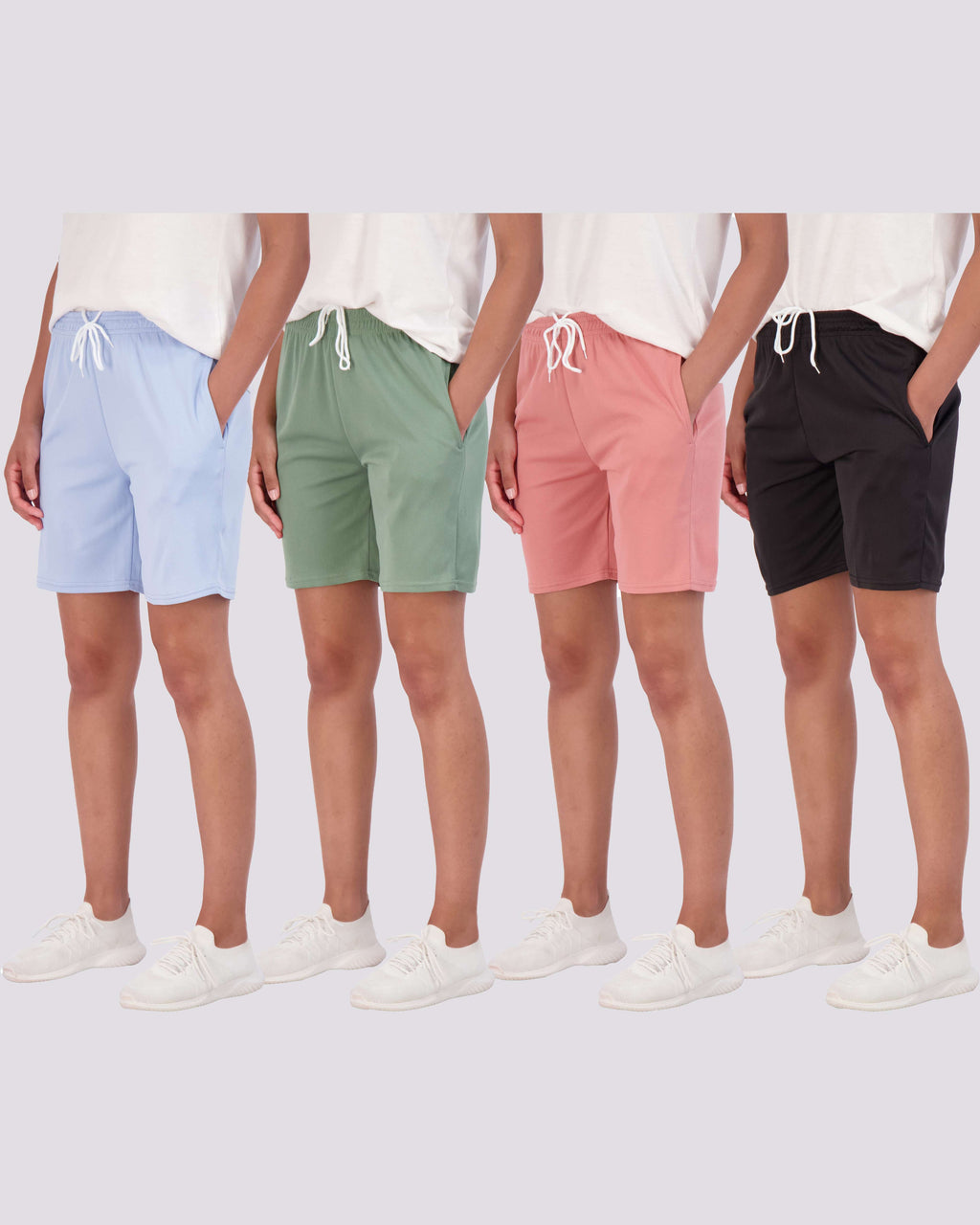 4 Pack: Women's 7" Mesh Quick-Dry Bermuda Shorts