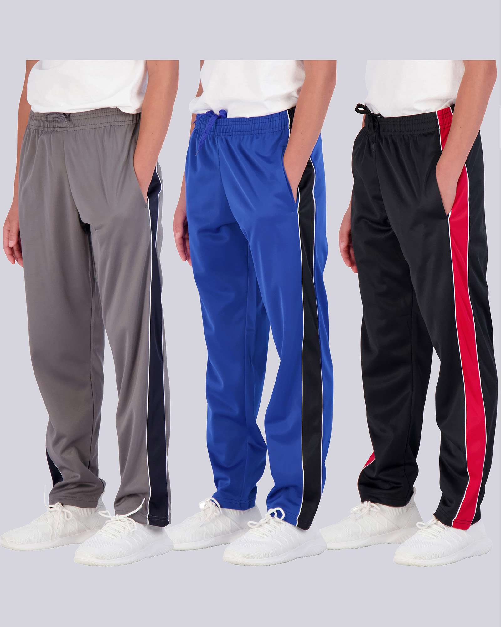 3 Pack: Boys Tricot Open Bottom Fleece-Lined Sweatpants