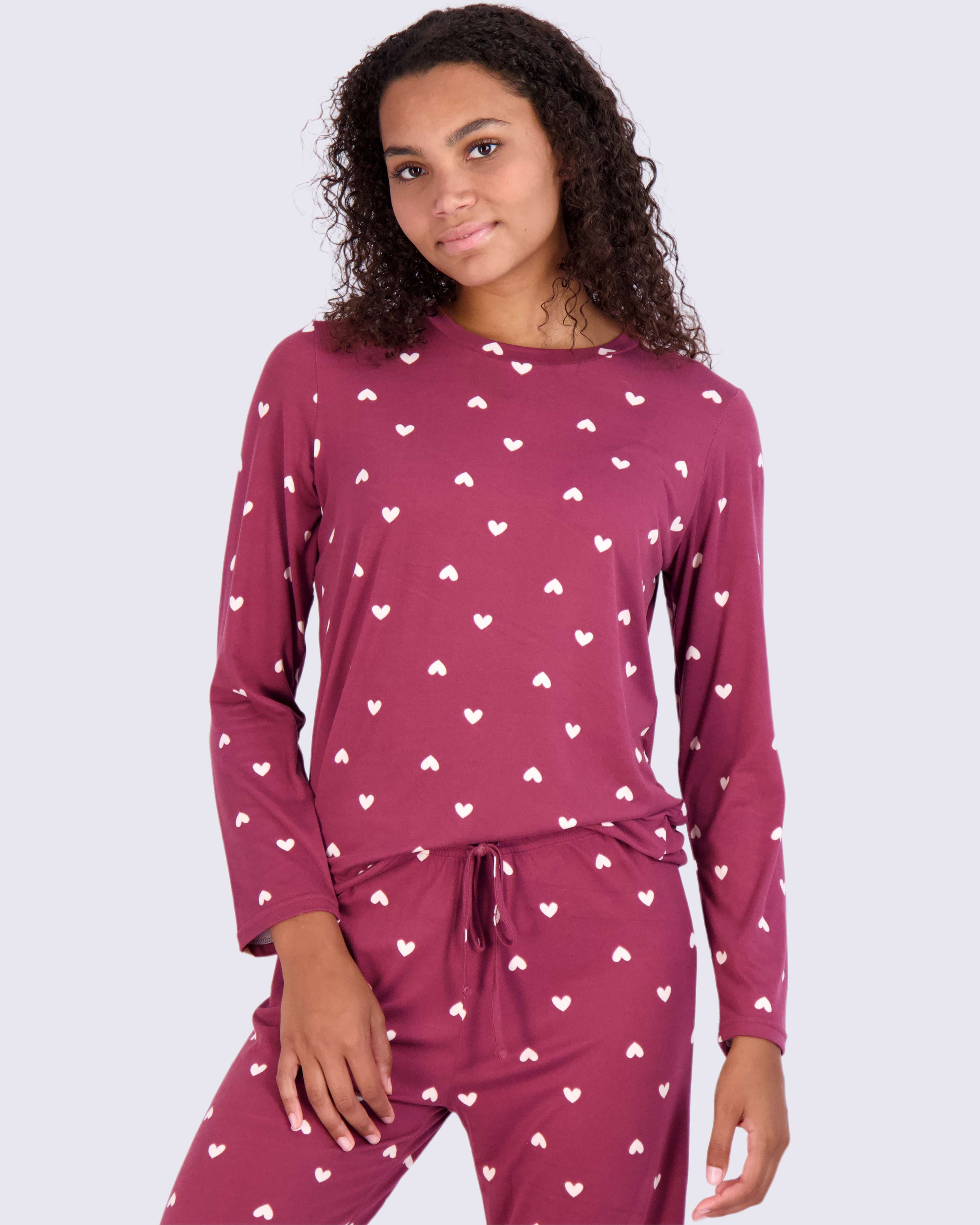 2 Pack: Women’s Pajama Set Super-Soft Long Sleeve Top With Pants