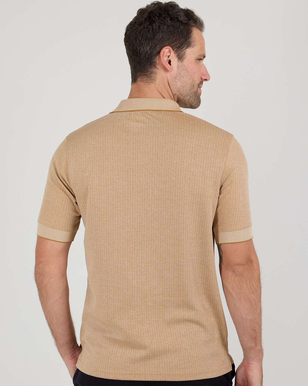 3 Pack: Men's Ribbed CVC SS Polo Shirt With Pocket - Breathable Performance Polo (Available in Big & Tall)